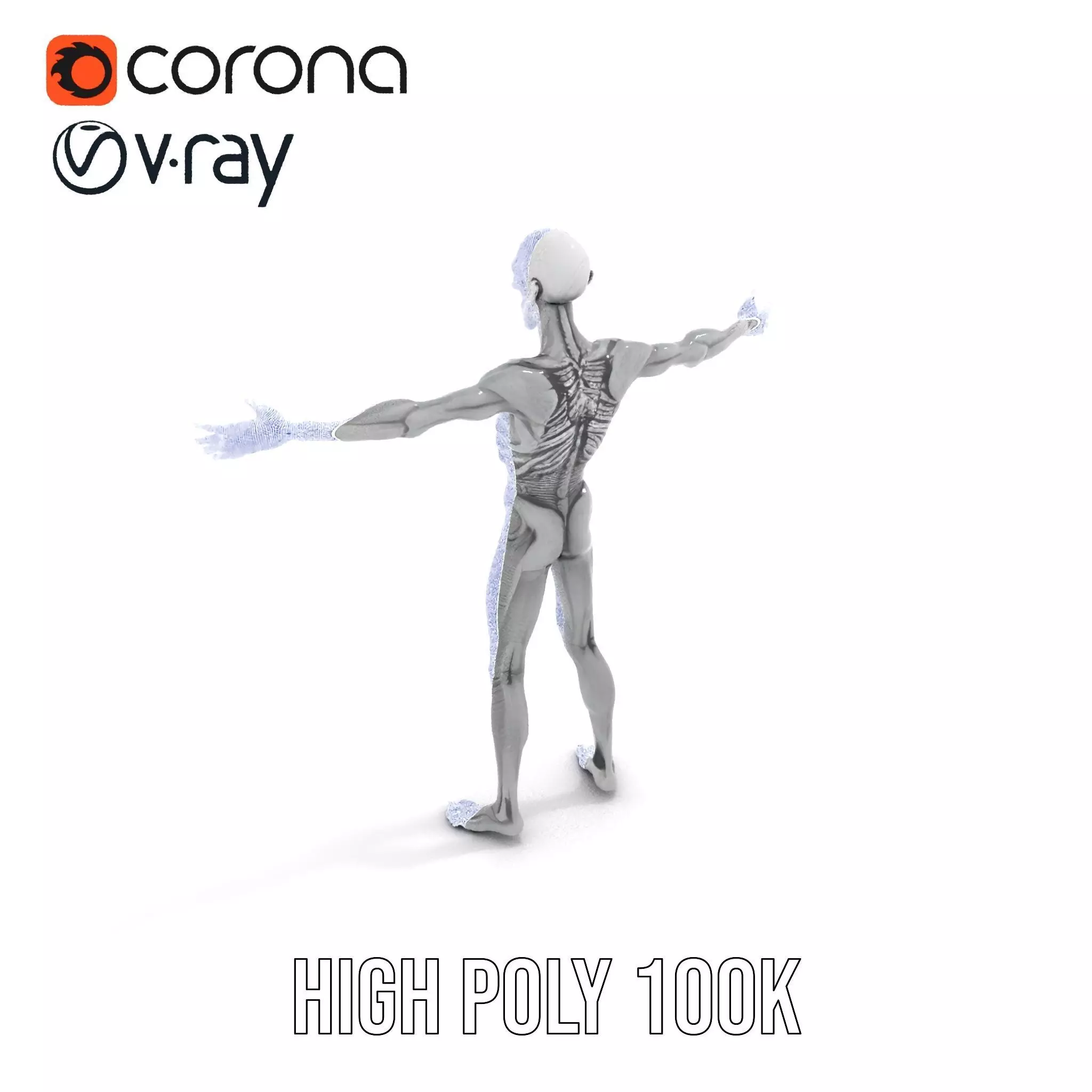 Alien Skeleton Model Pack with Luminous Eyes Low-poly 3D model_25