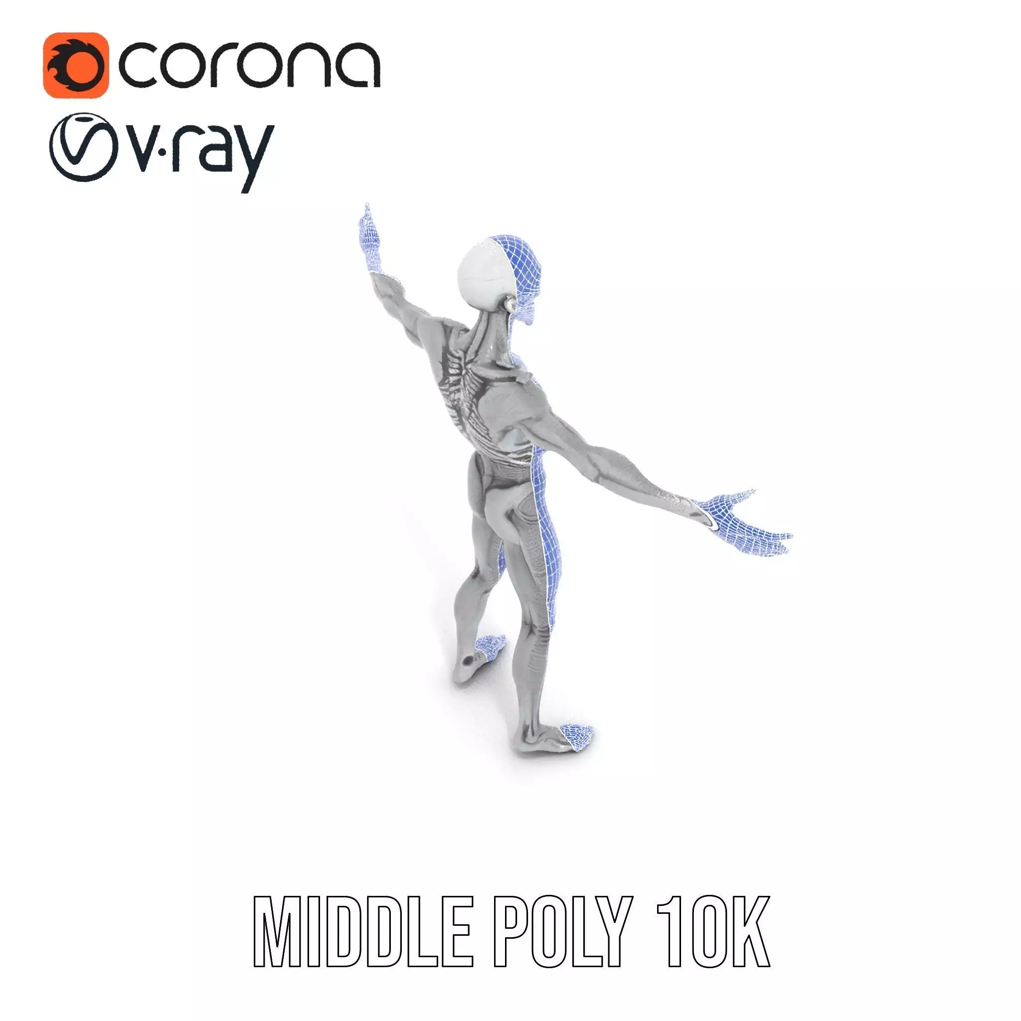 Alien Skeleton Model Pack with Luminous Eyes Low-poly 3D model_20