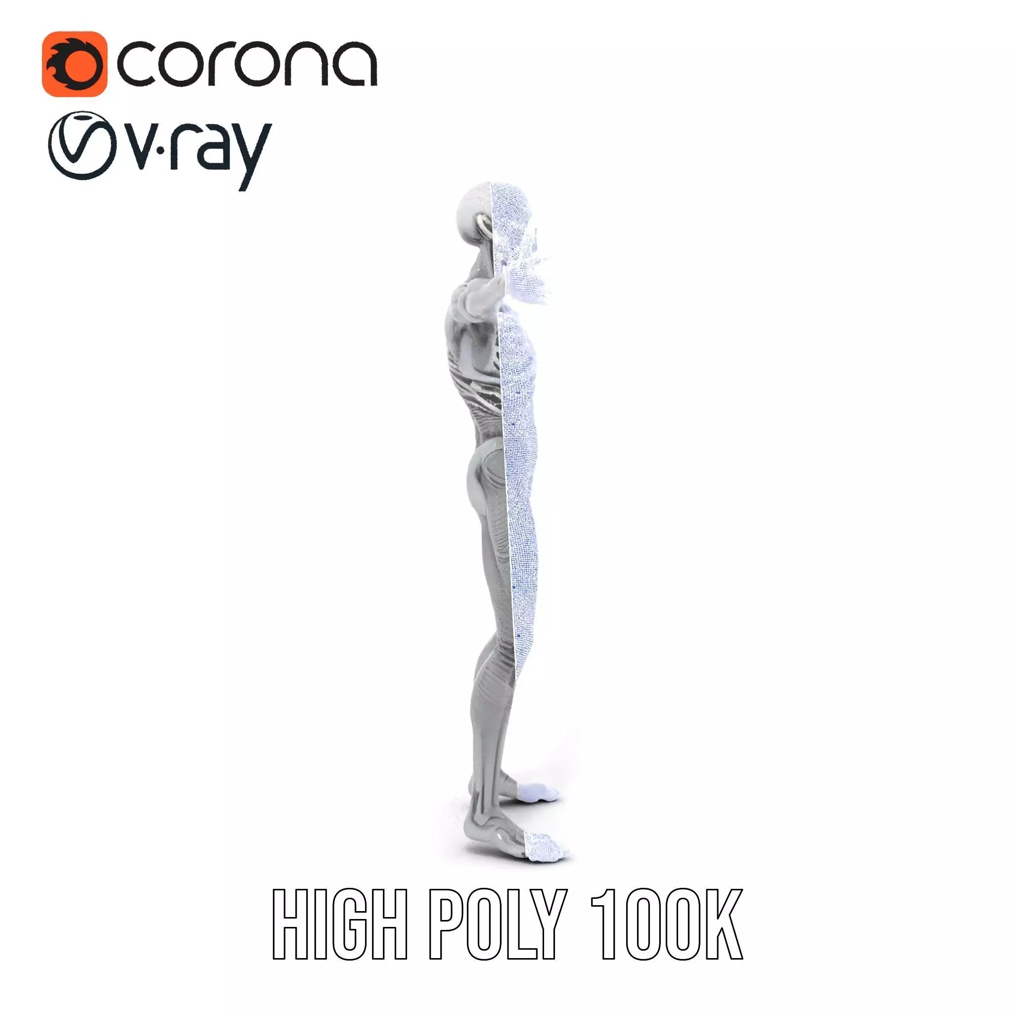 Alien Skeleton Model Pack with Luminous Eyes Low-poly 3D model_34