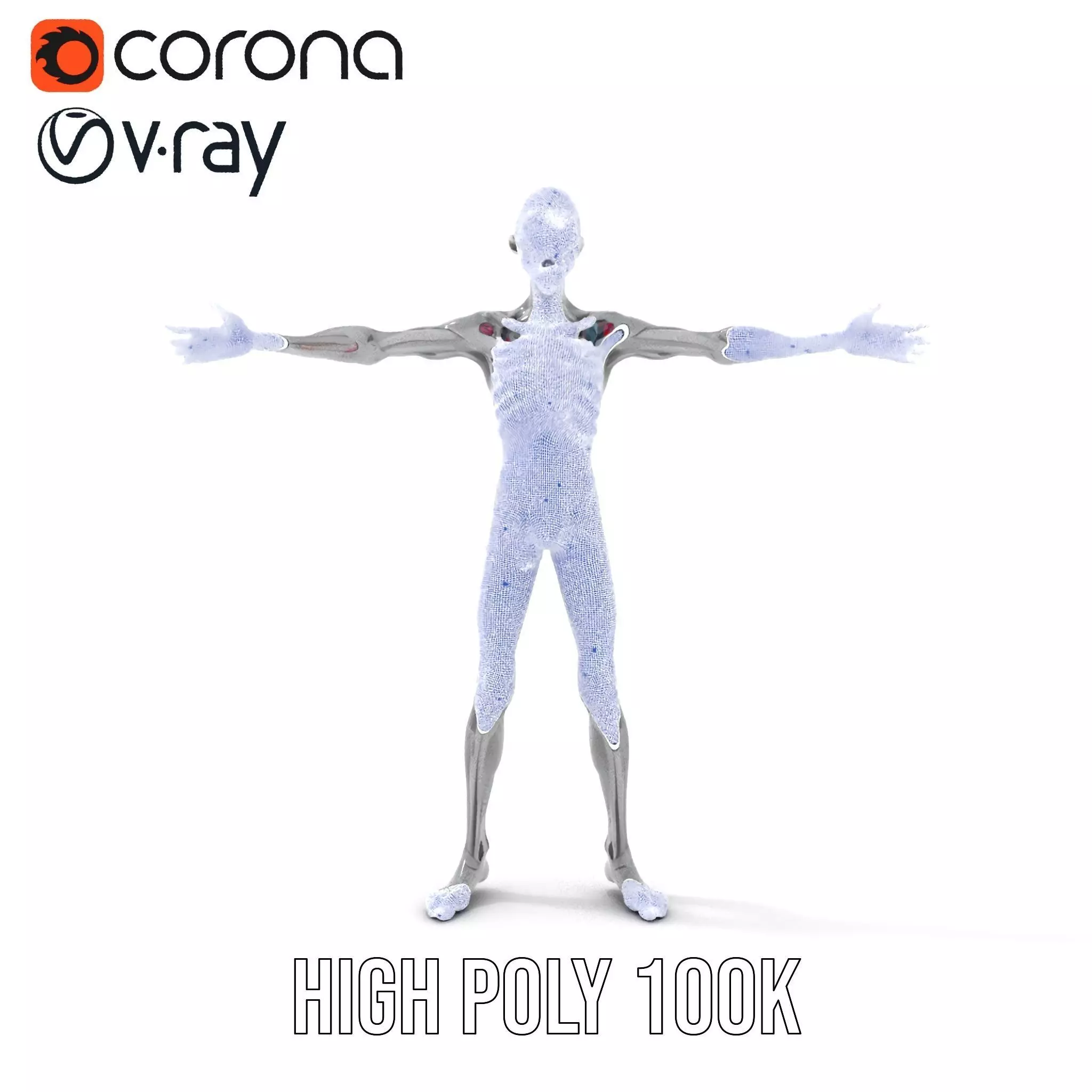 Alien Skeleton Model Pack with Luminous Eyes Low-poly 3D model_32