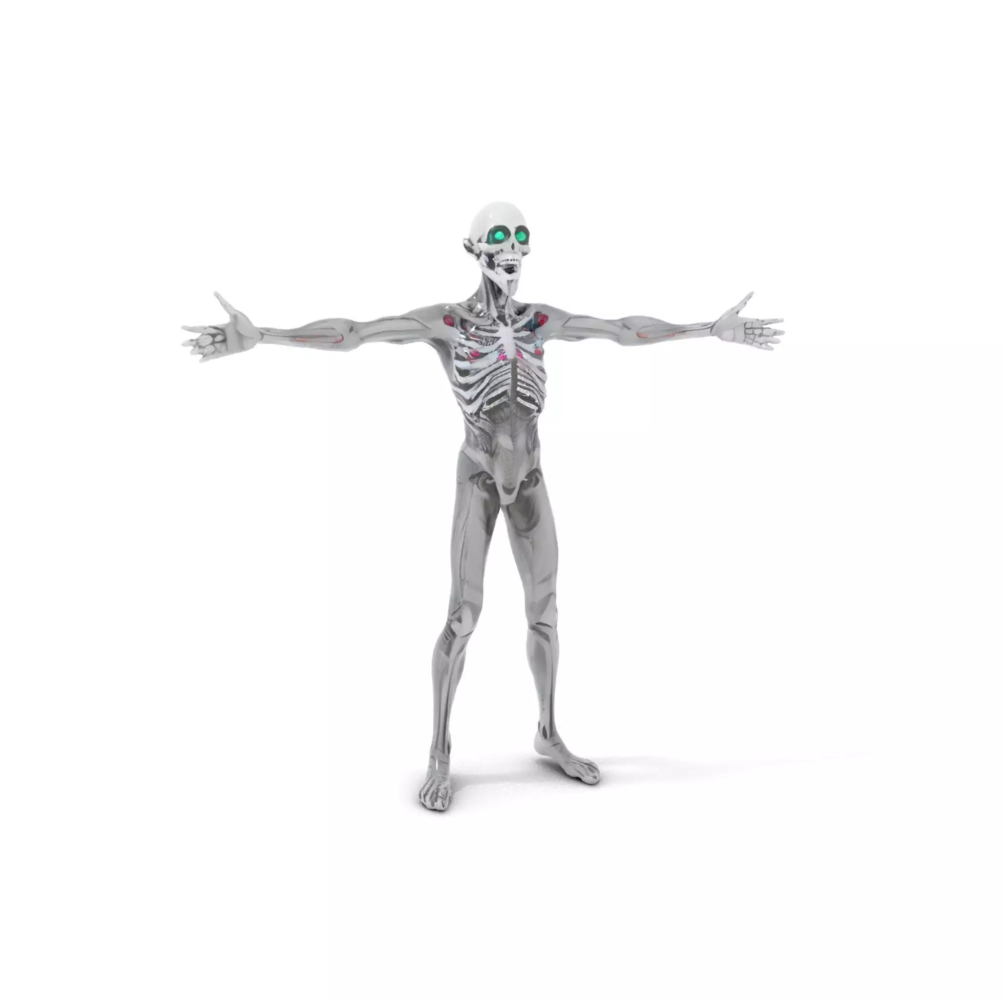 Alien Skeleton Model Pack with Luminous Eyes Low-poly 3D model_15