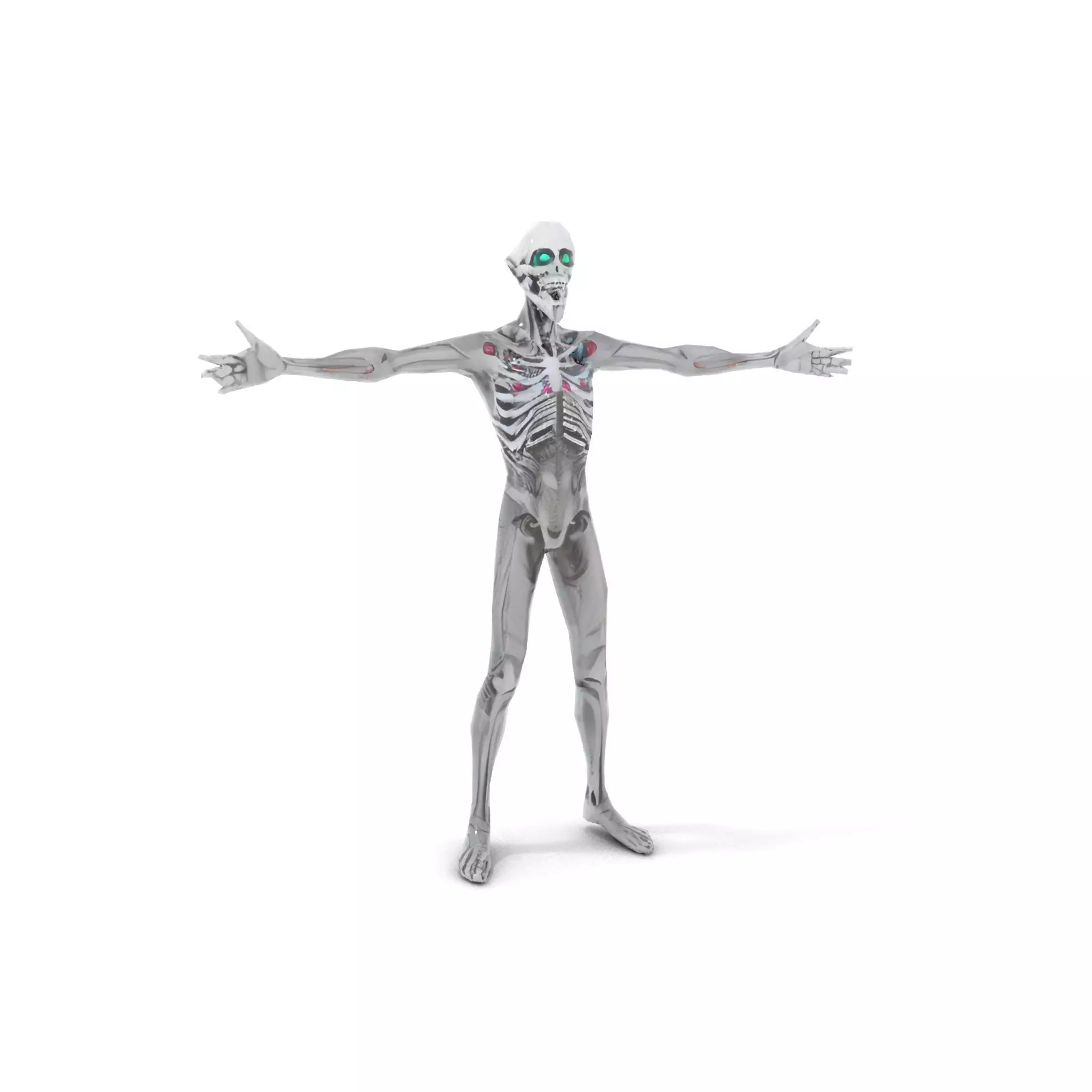 Alien Skeleton Model Pack with Luminous Eyes Low-poly 3D model_18