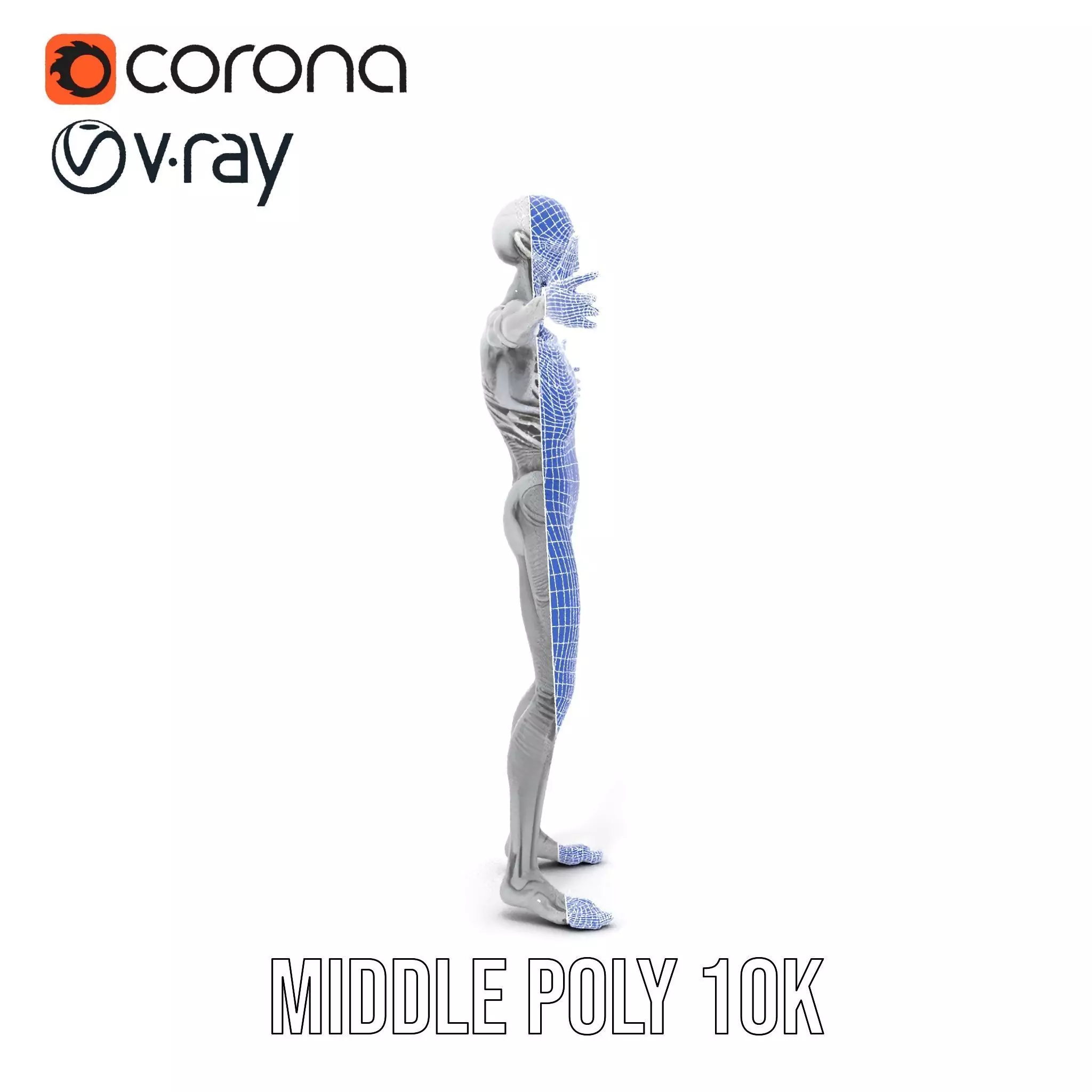 Alien Skeleton Model Pack with Luminous Eyes Low-poly 3D model_23