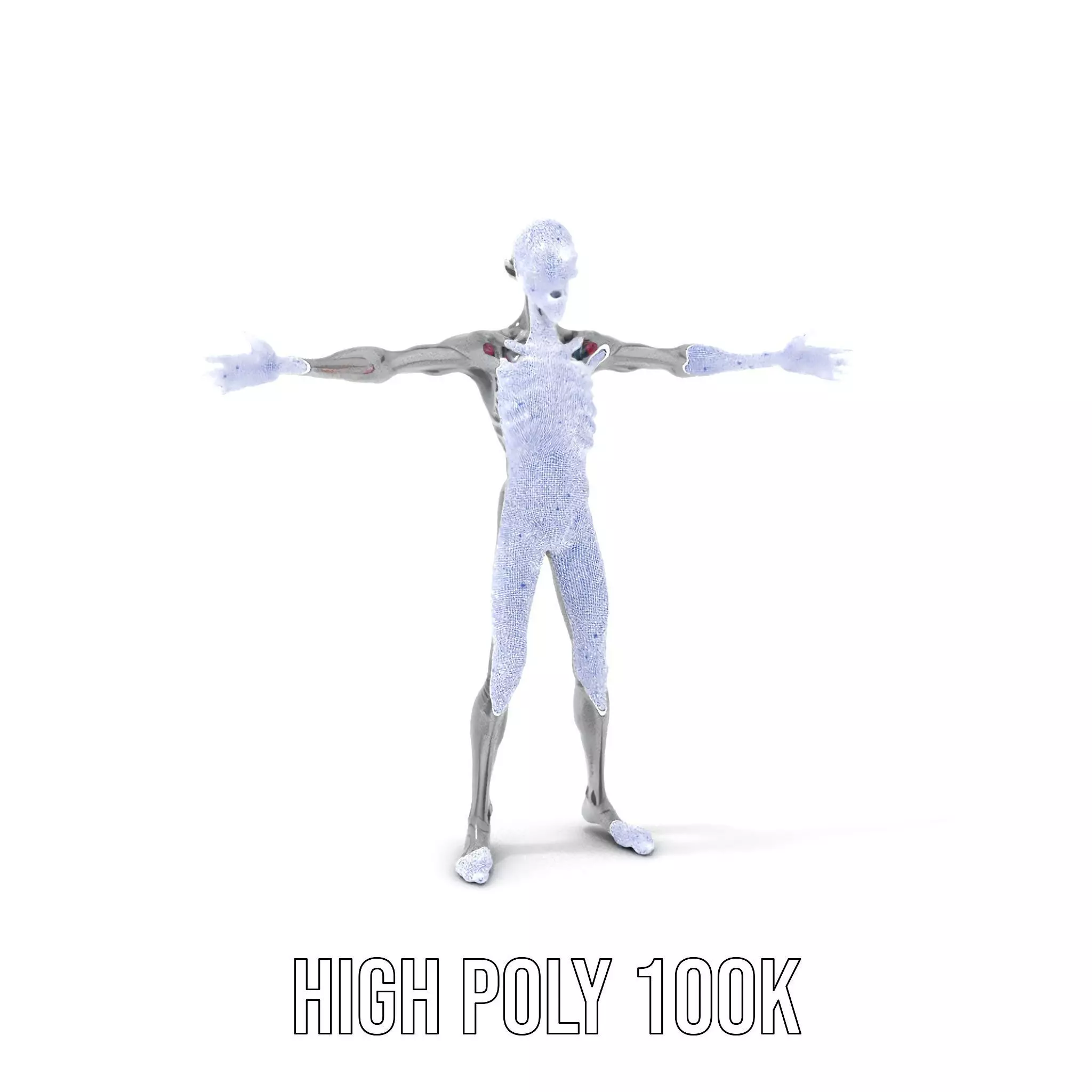 Alien Skeleton Model Pack with Luminous Eyes Low-poly 3D model_4