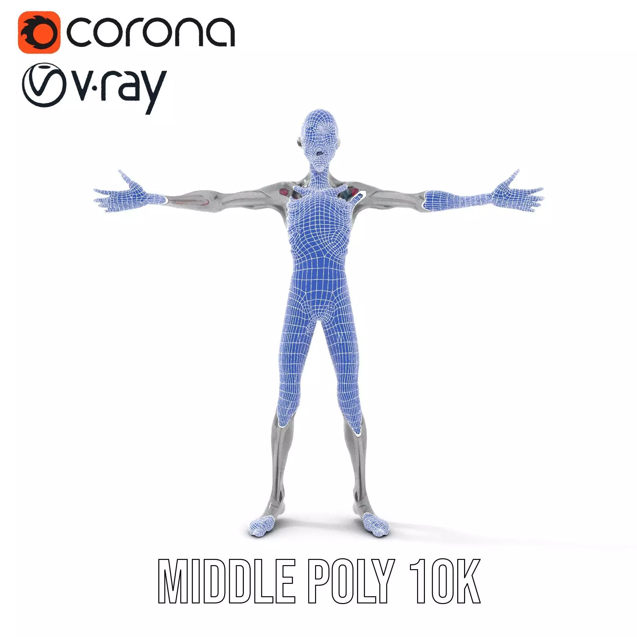 Alien Skeleton Model Pack with Luminous Eyes Low-poly 3D model_26