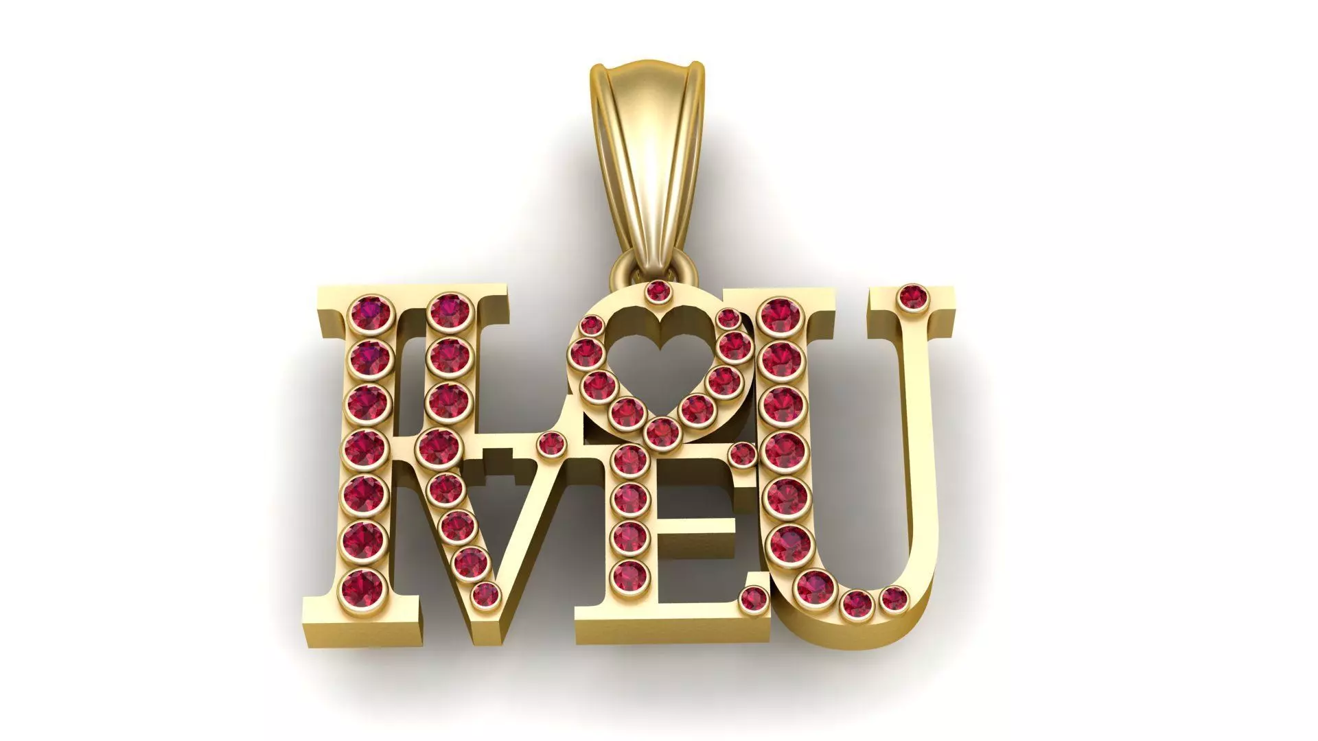I LOVE YOU PENDANT 3D print model