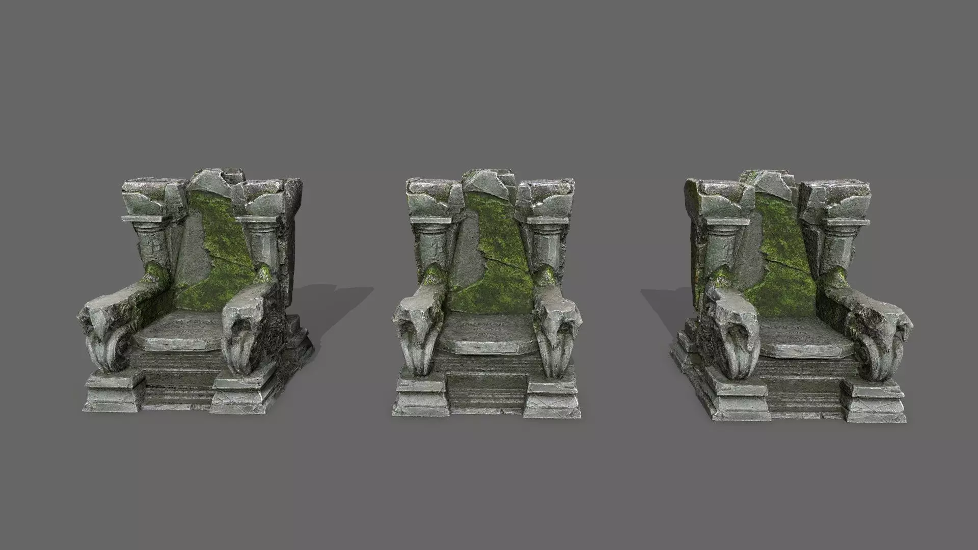 old throne Low-poly 3D model_11