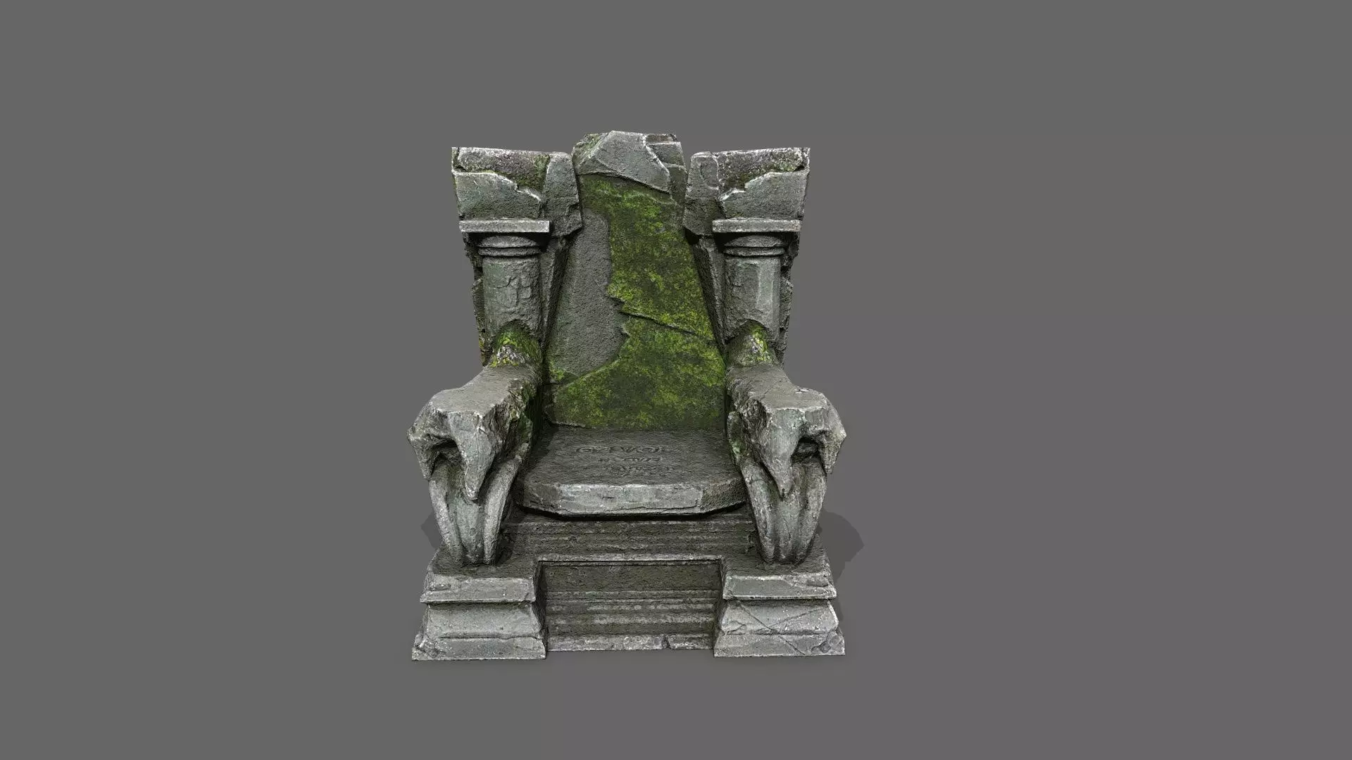 old throne Low-poly 3D model_9
