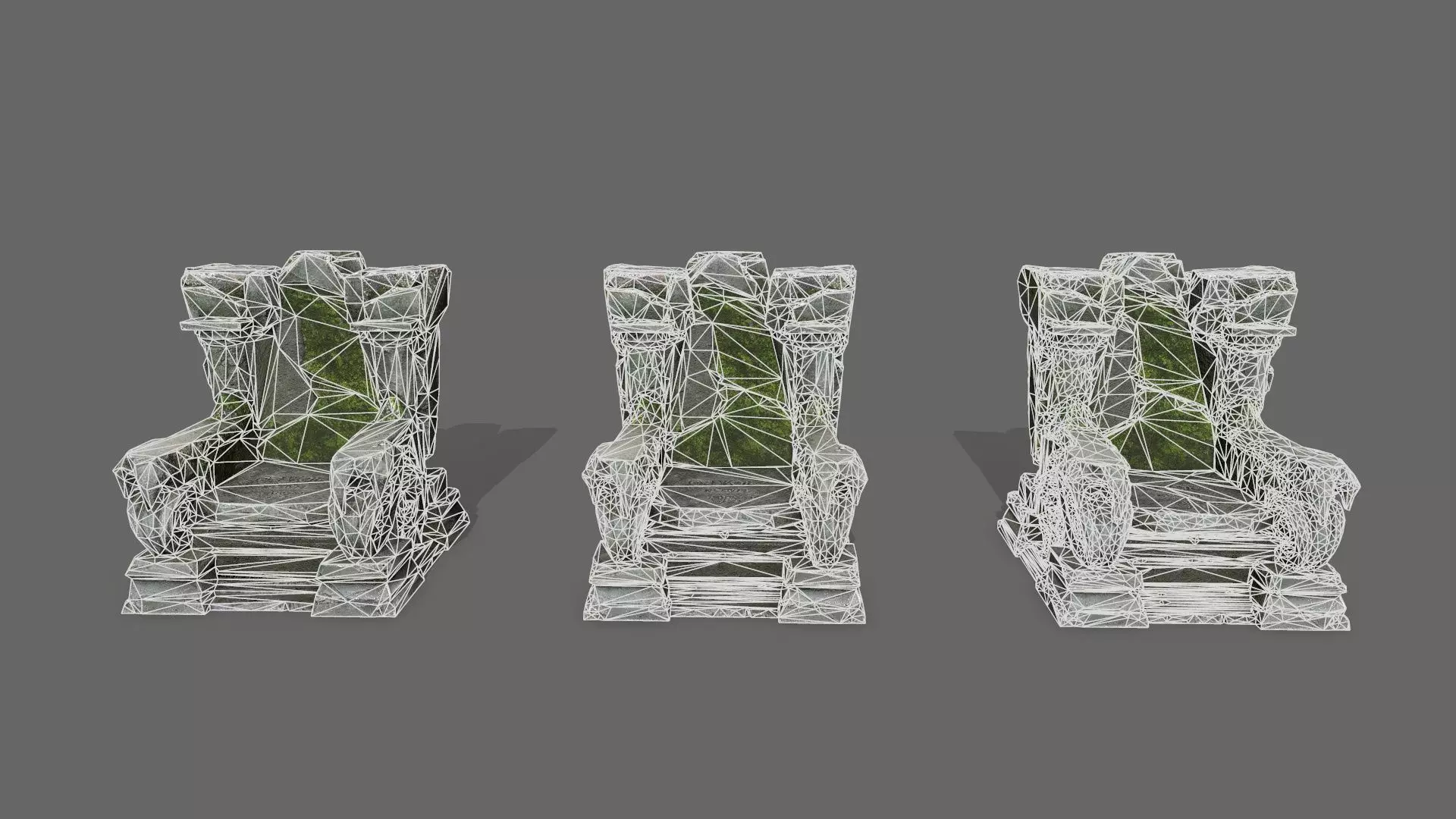 old throne Low-poly 3D model_12