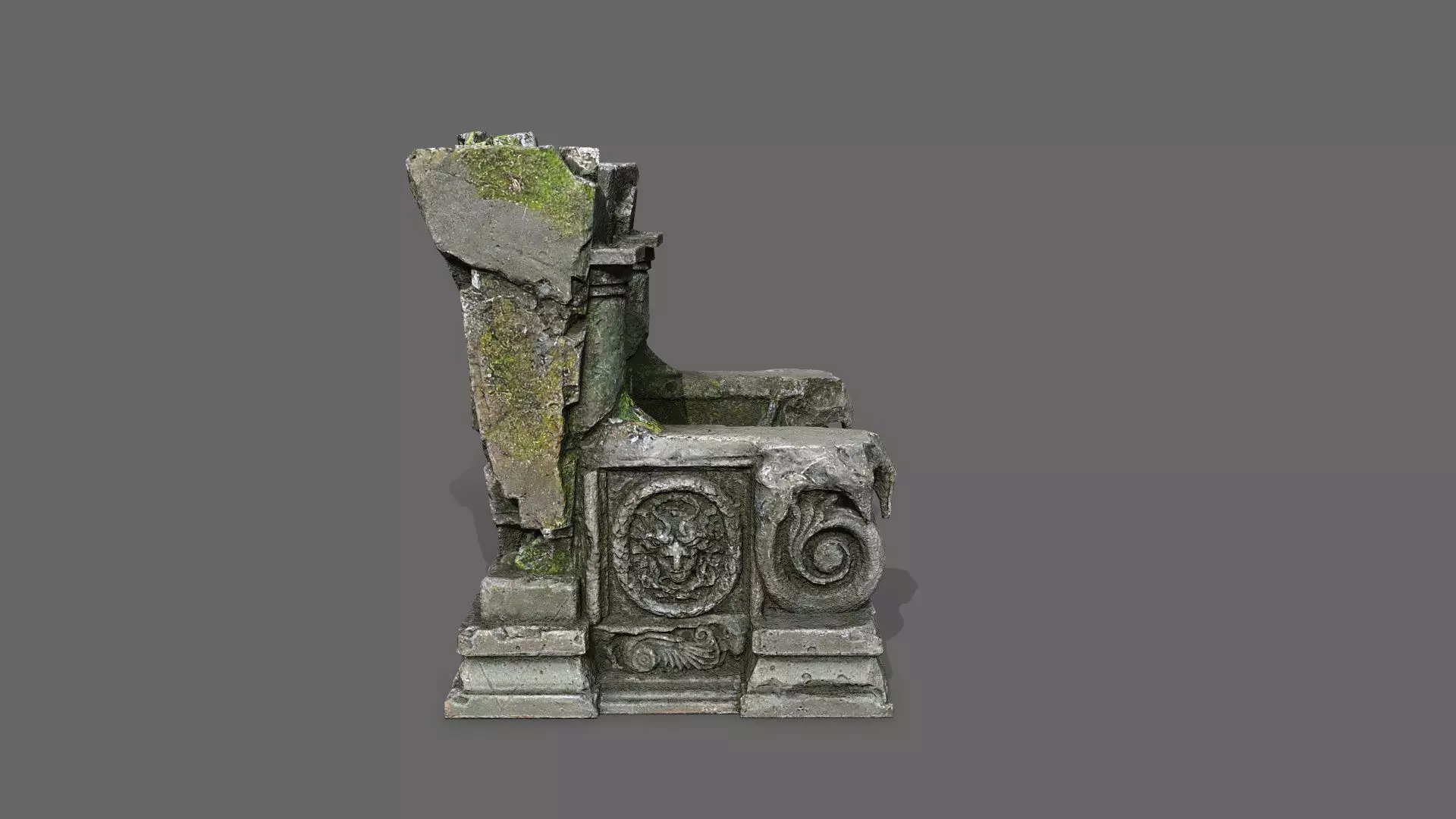 old throne Low-poly 3D model_7