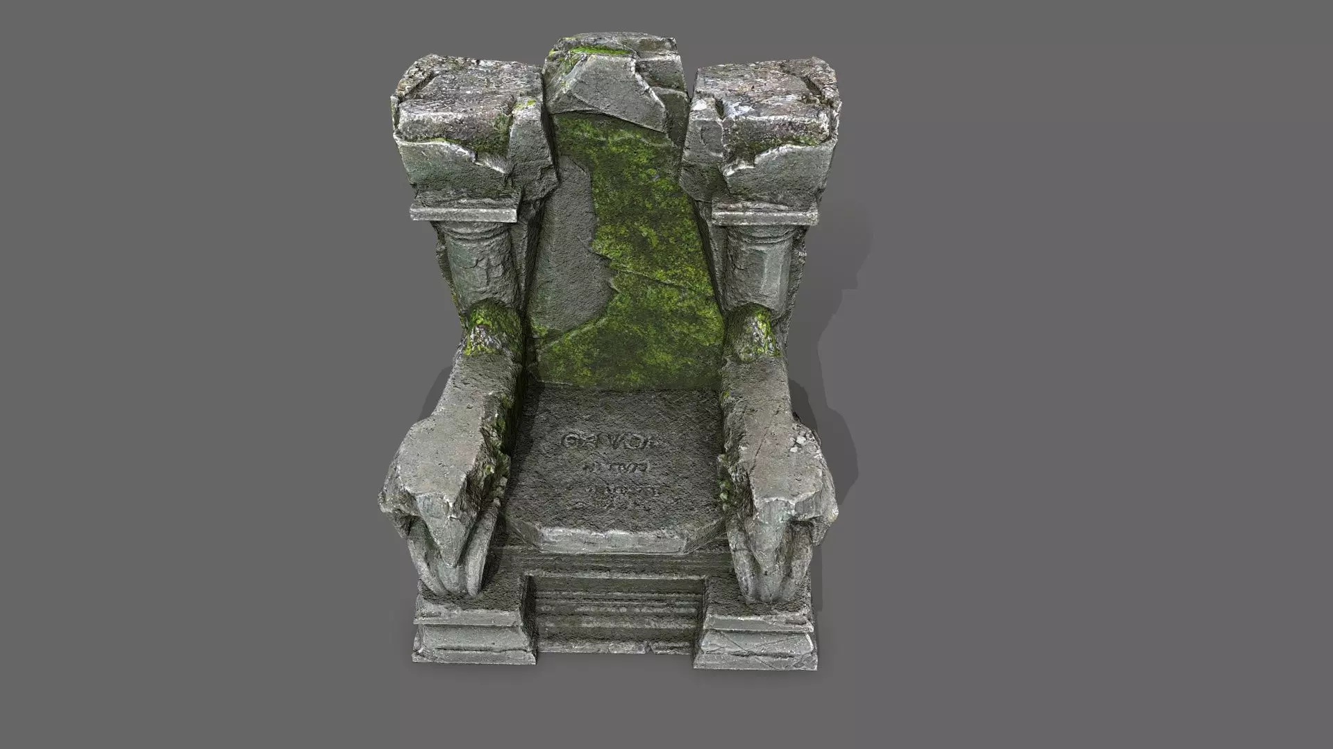 old throne Low-poly 3D model_10