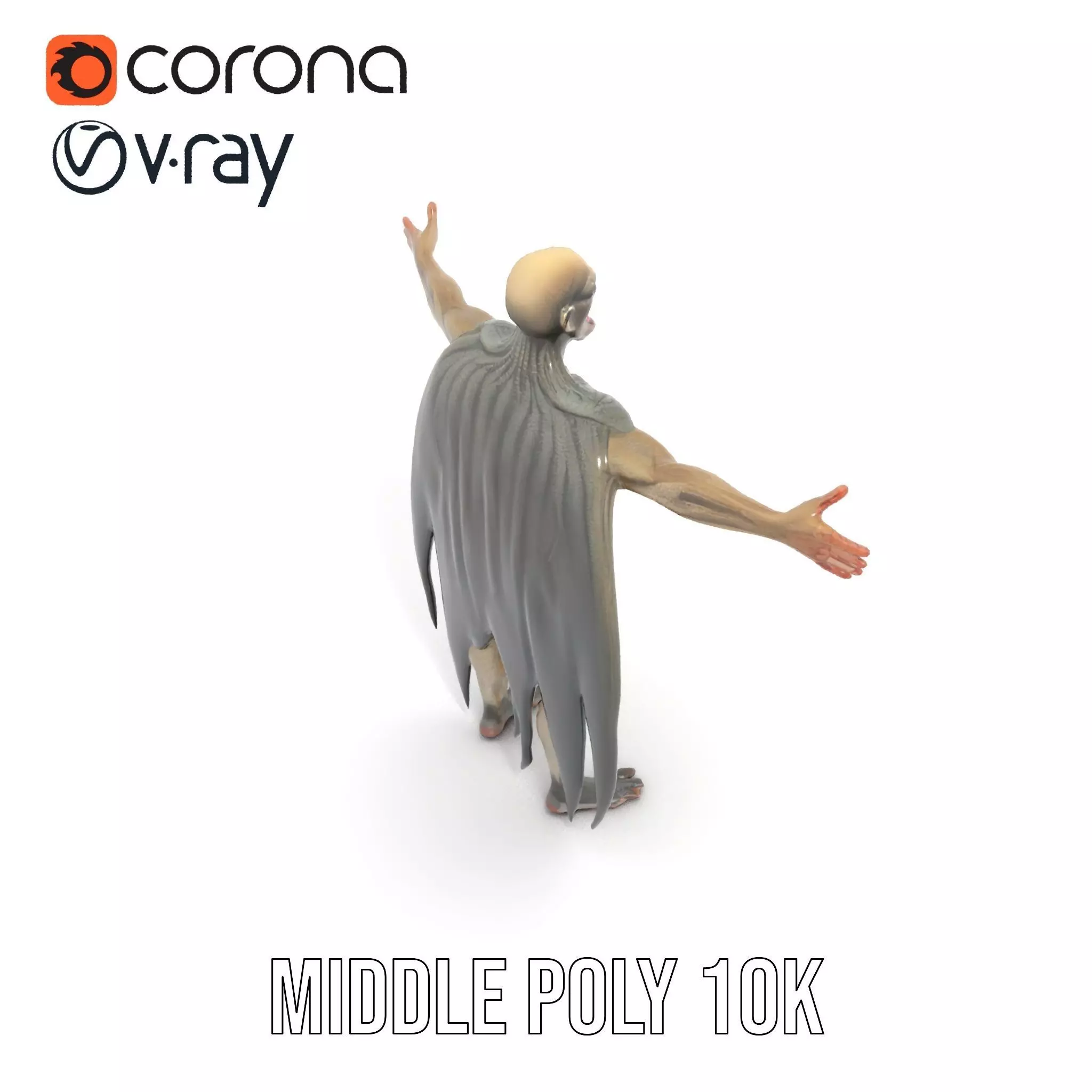 Vampire Creature Model Pack with Detailed Textures Low-poly 3D model_5