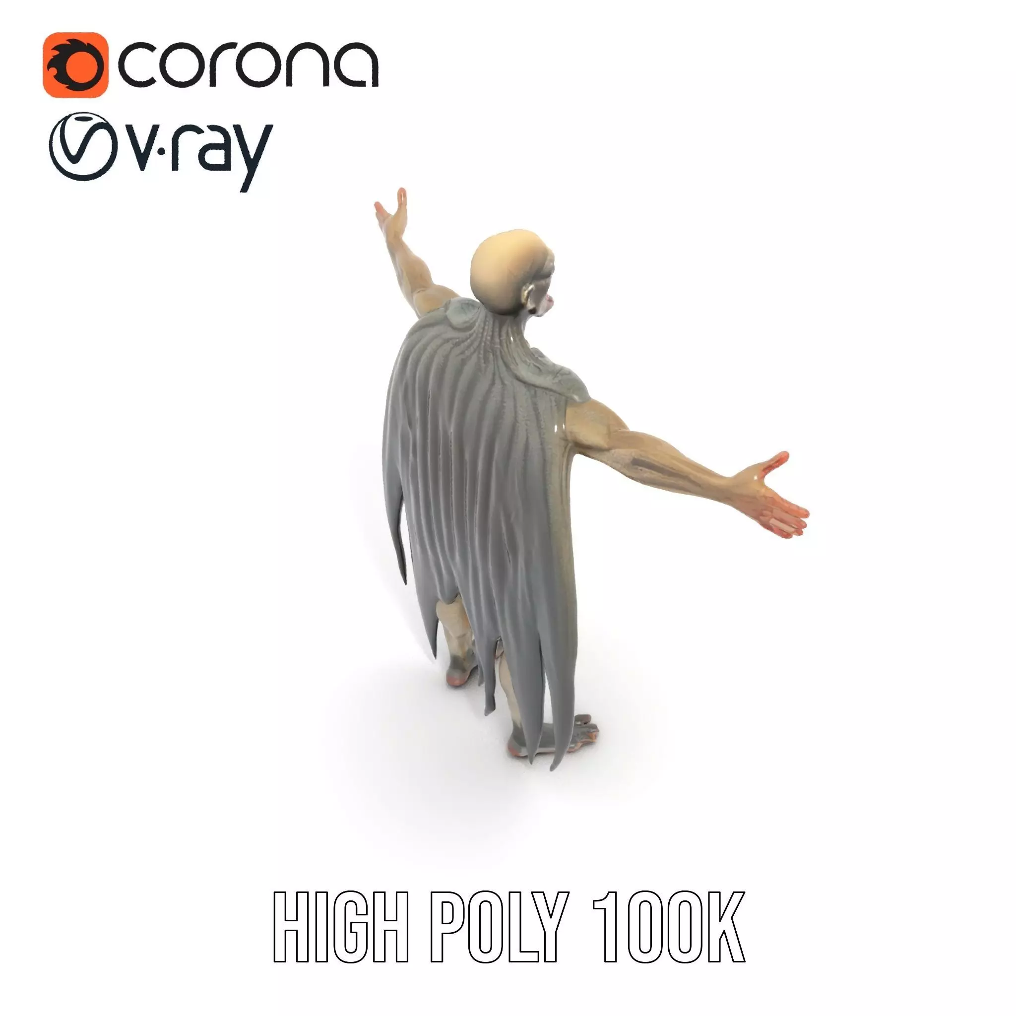 Vampire Creature Model Pack with Detailed Textures Low-poly 3D model_28