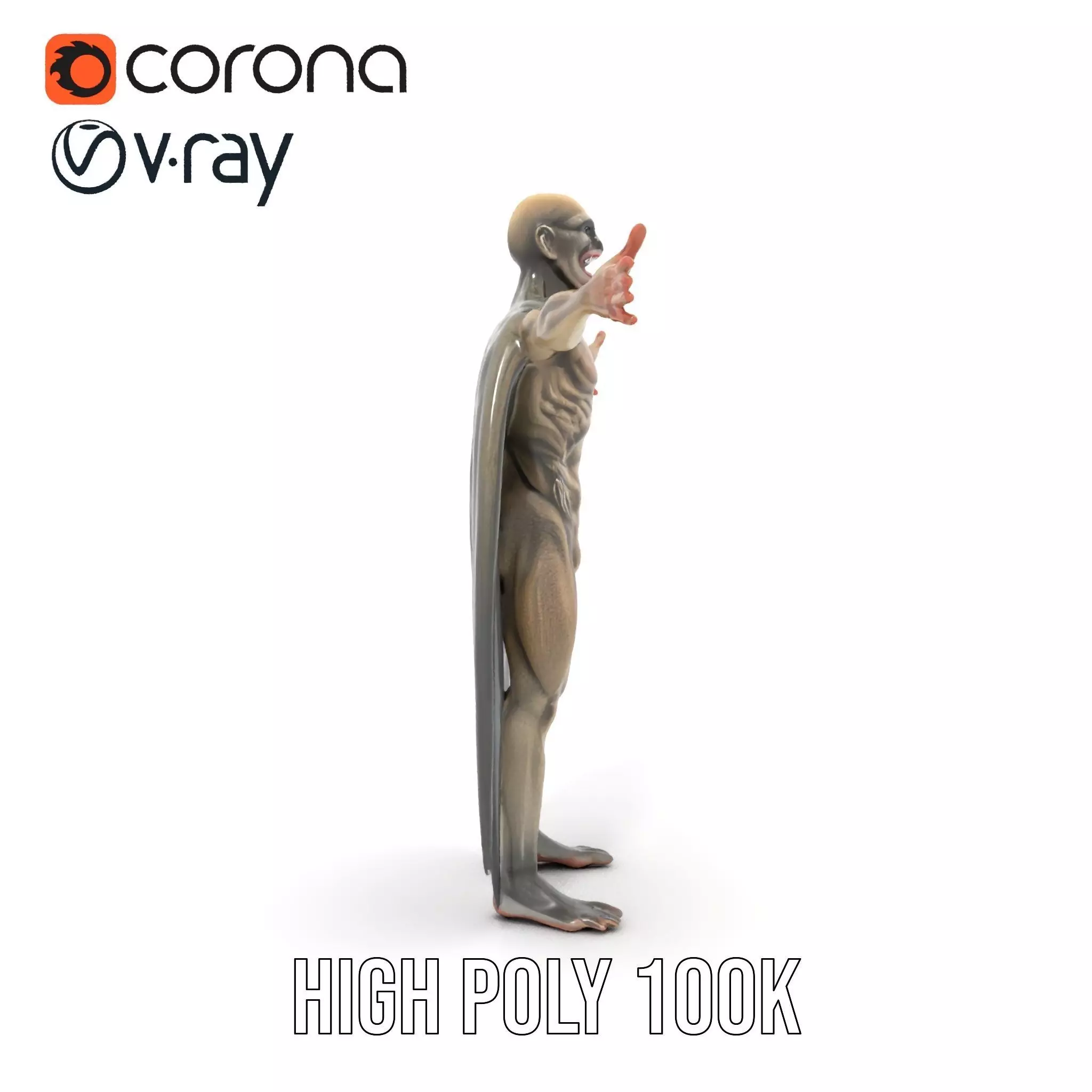 Vampire Creature Model Pack with Detailed Textures Low-poly 3D model_19