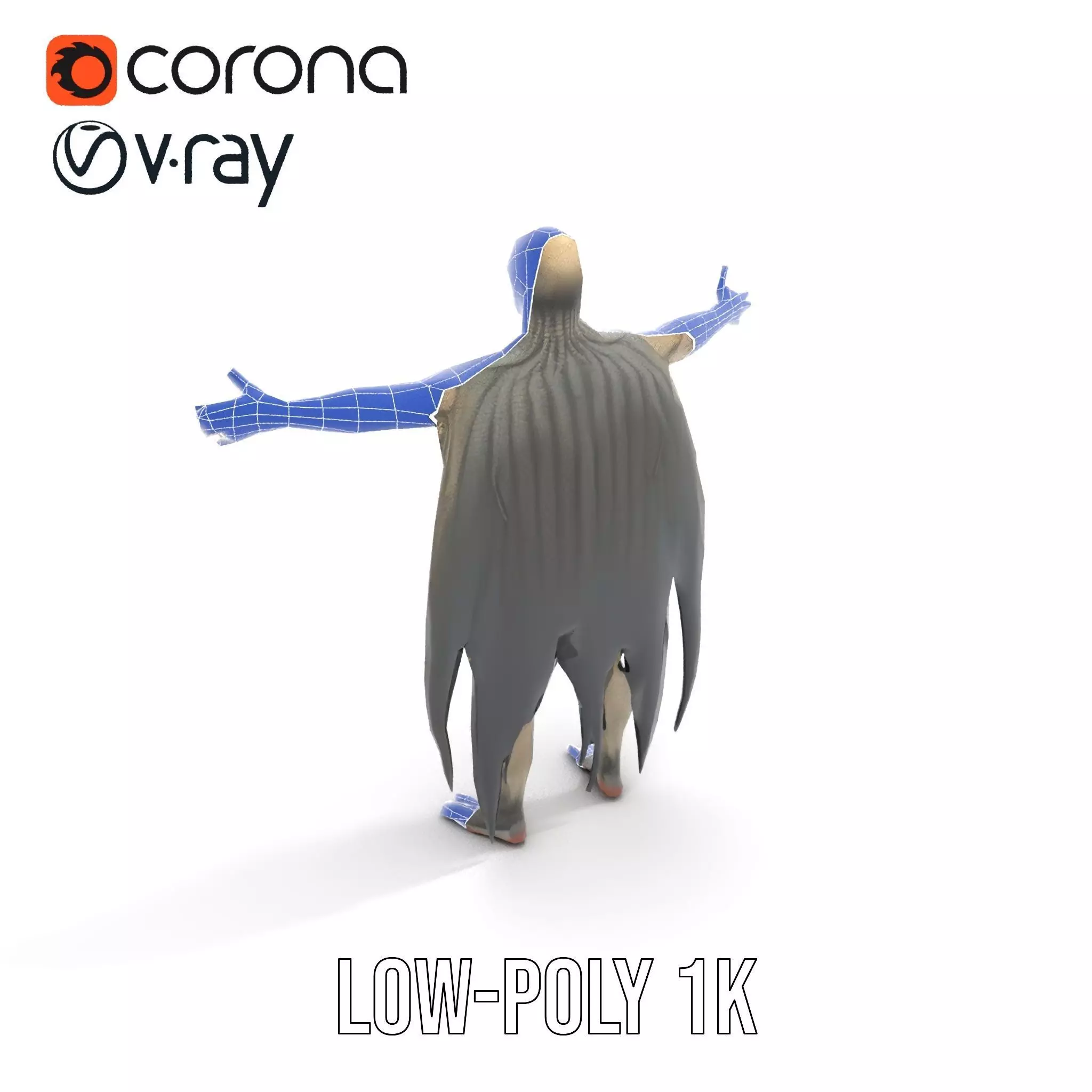 Vampire Creature Model Pack with Detailed Textures Low-poly 3D model_15