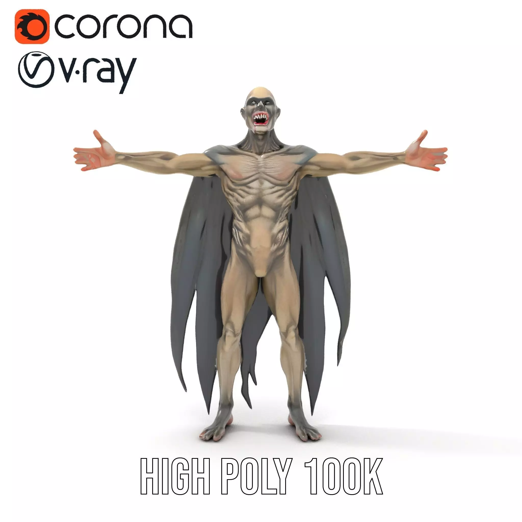 Vampire Creature Model Pack with Detailed Textures Low-poly 3D model_25