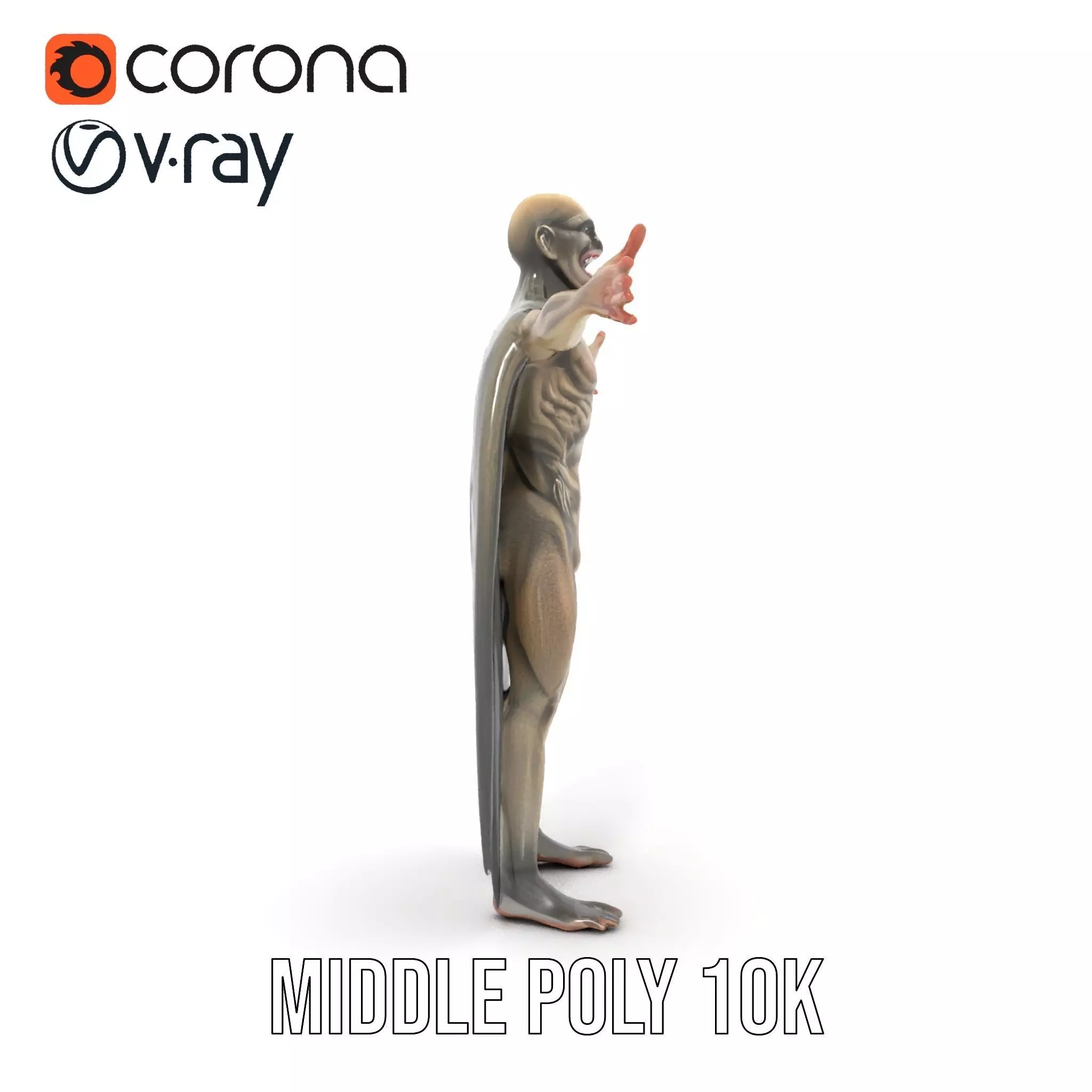 Vampire Creature Model Pack with Detailed Textures Low-poly 3D model_14