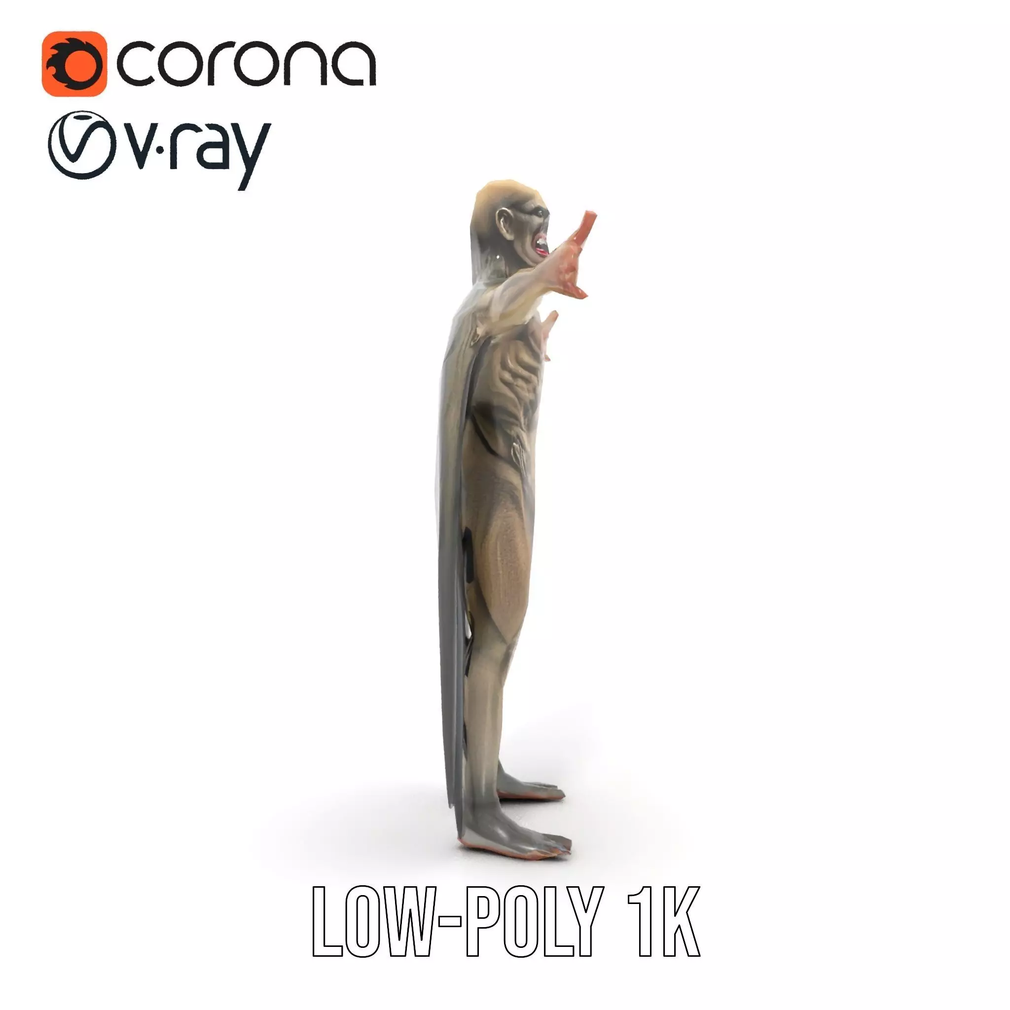 Vampire Creature Model Pack with Detailed Textures Low-poly 3D model_8