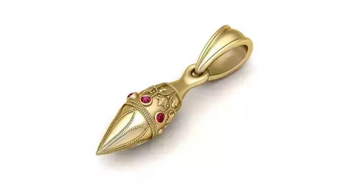 red gemstone pendant 3D printable model 