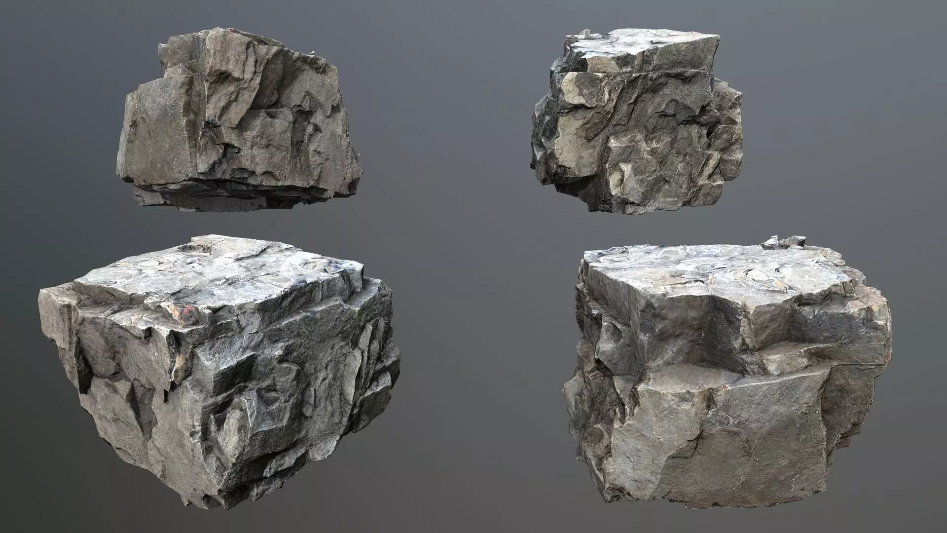 River Stones Low-poly 3D model_8