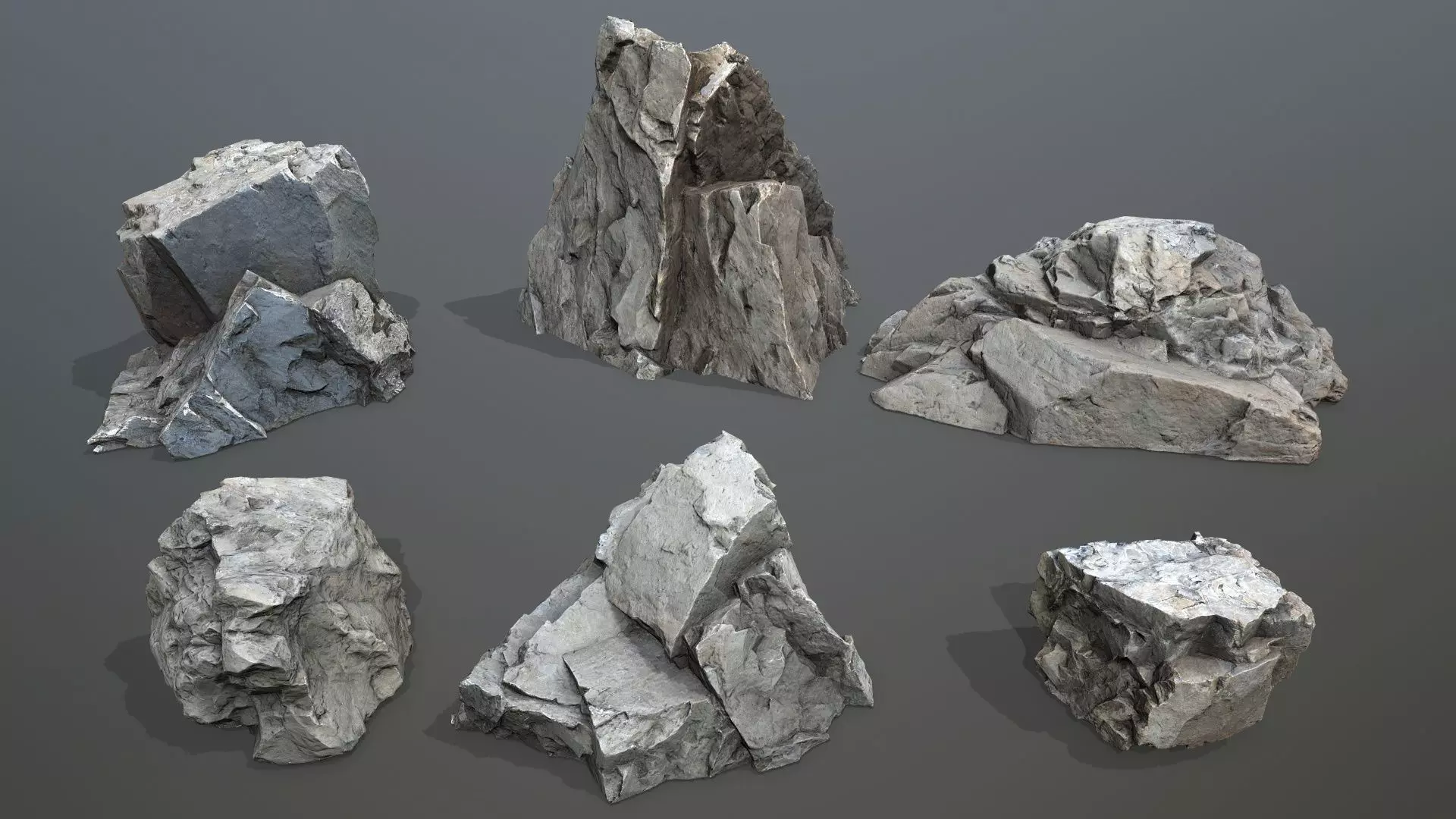 River Stones Low-poly 3D model_1