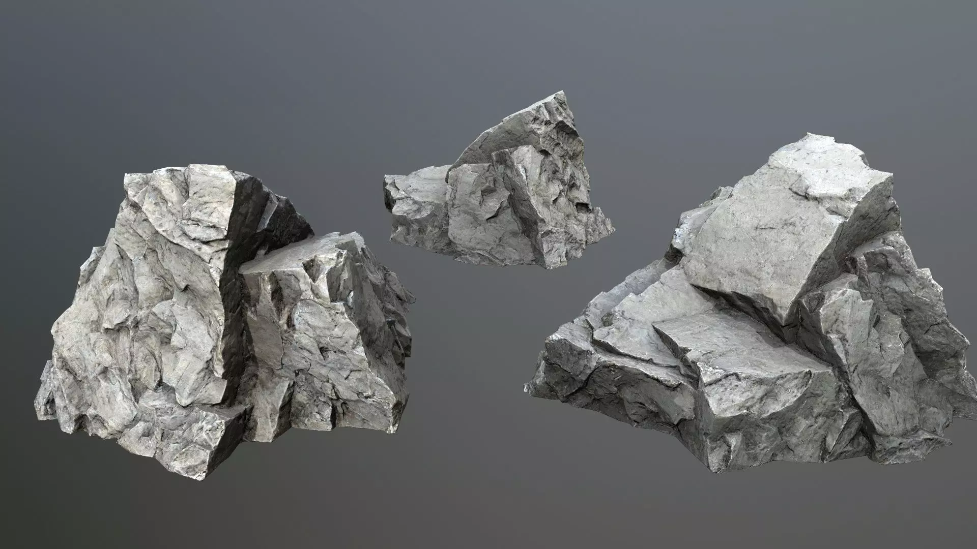 River Stones Low-poly 3D model_9