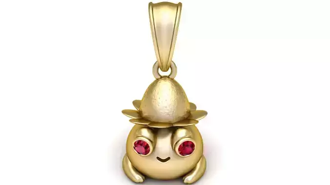 cute gold pendant 3D printable model 
