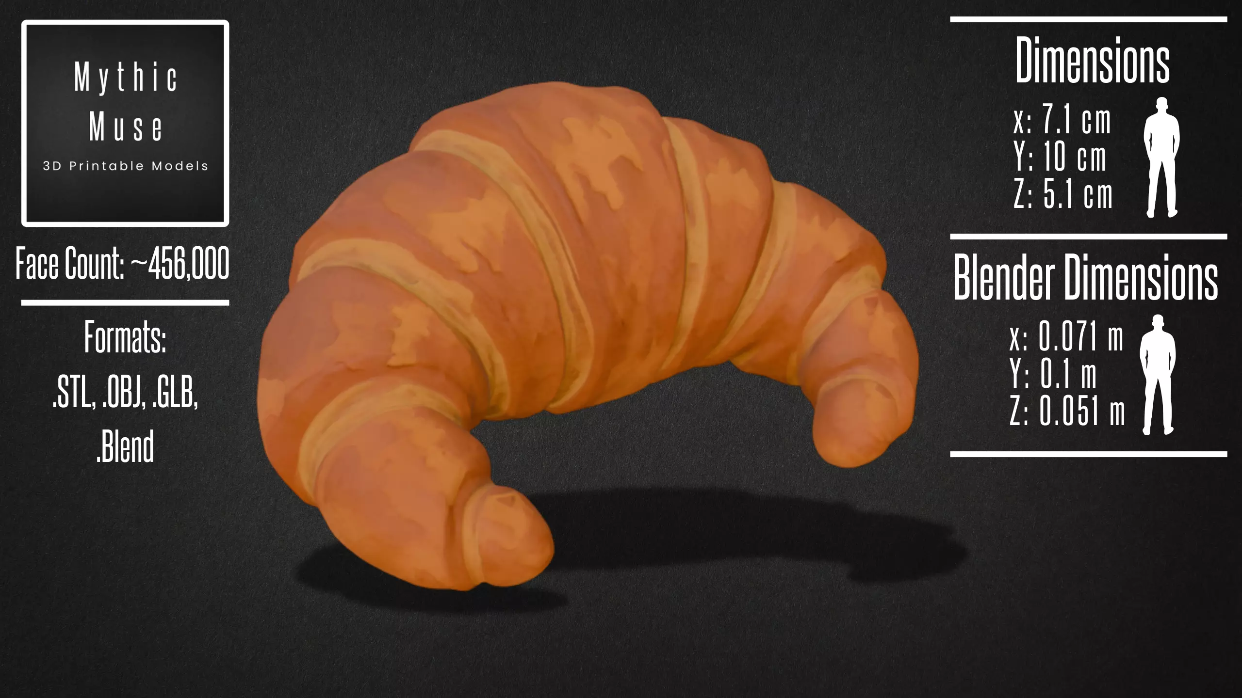 Fresh Baked Croissant Model 3D model_1