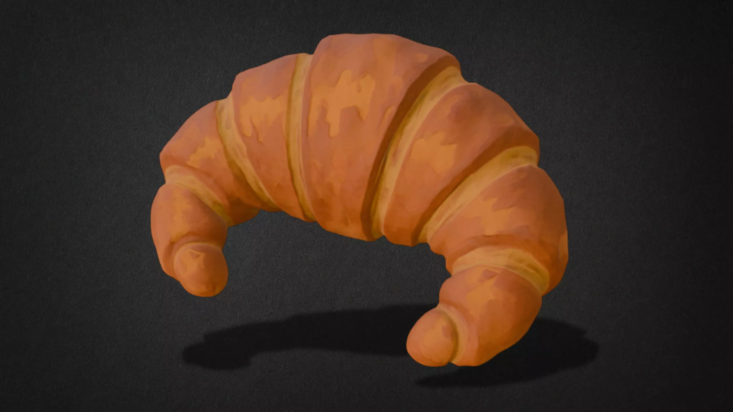 Fresh Baked Croissant Model 3D model_0
