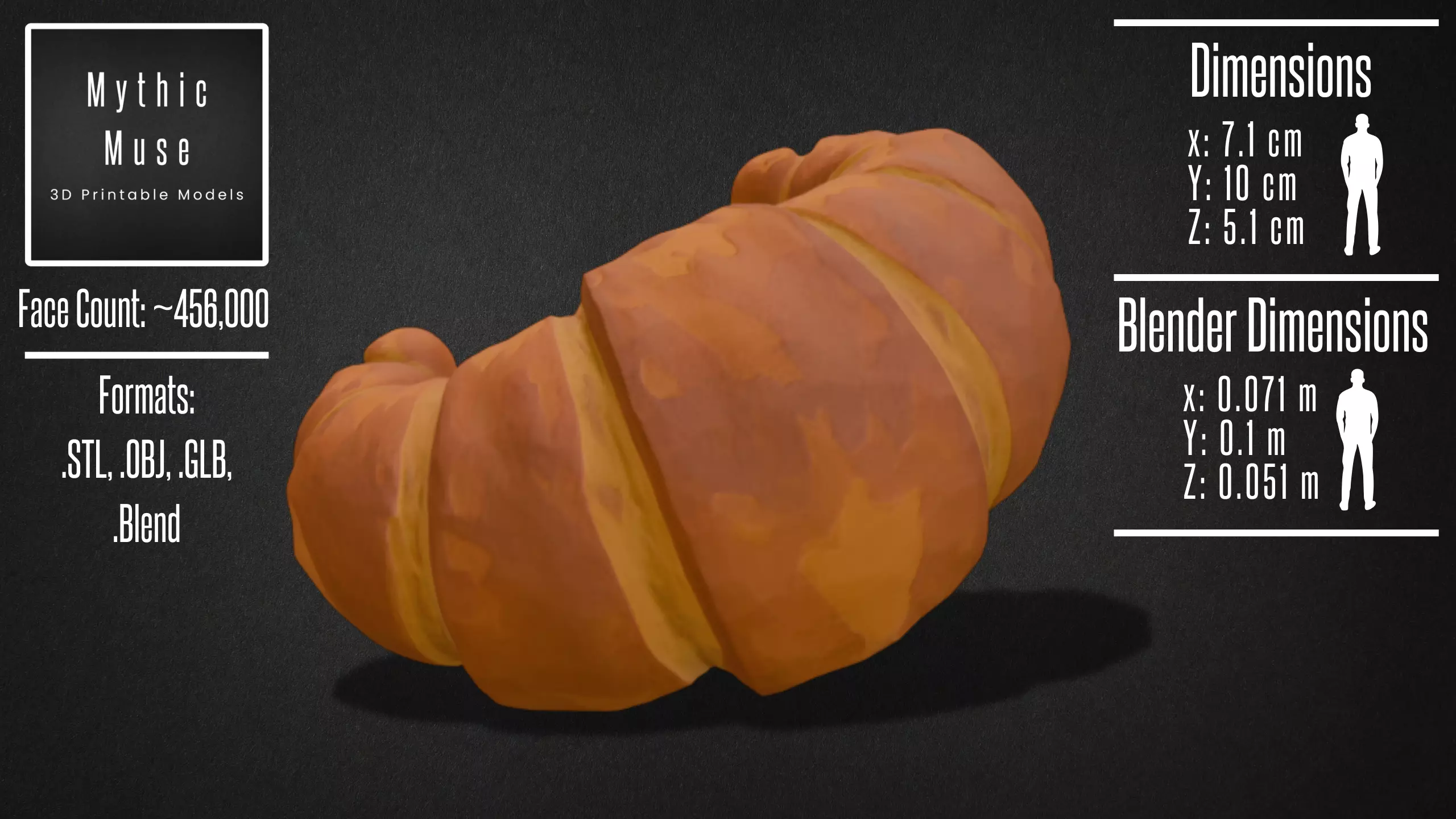 Fresh Baked Croissant Model 3D model_4