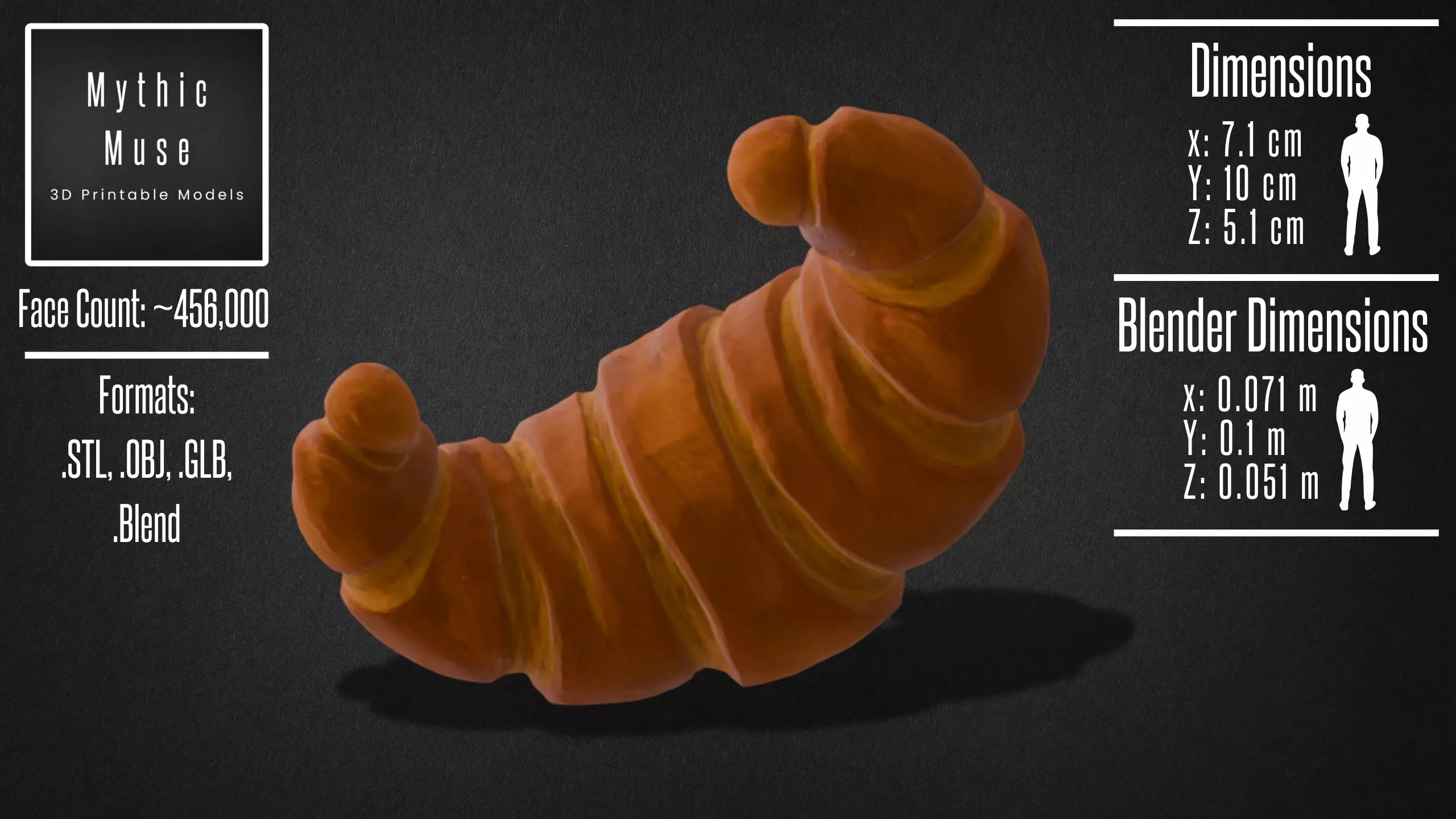 Fresh Baked Croissant Model 3D model_7