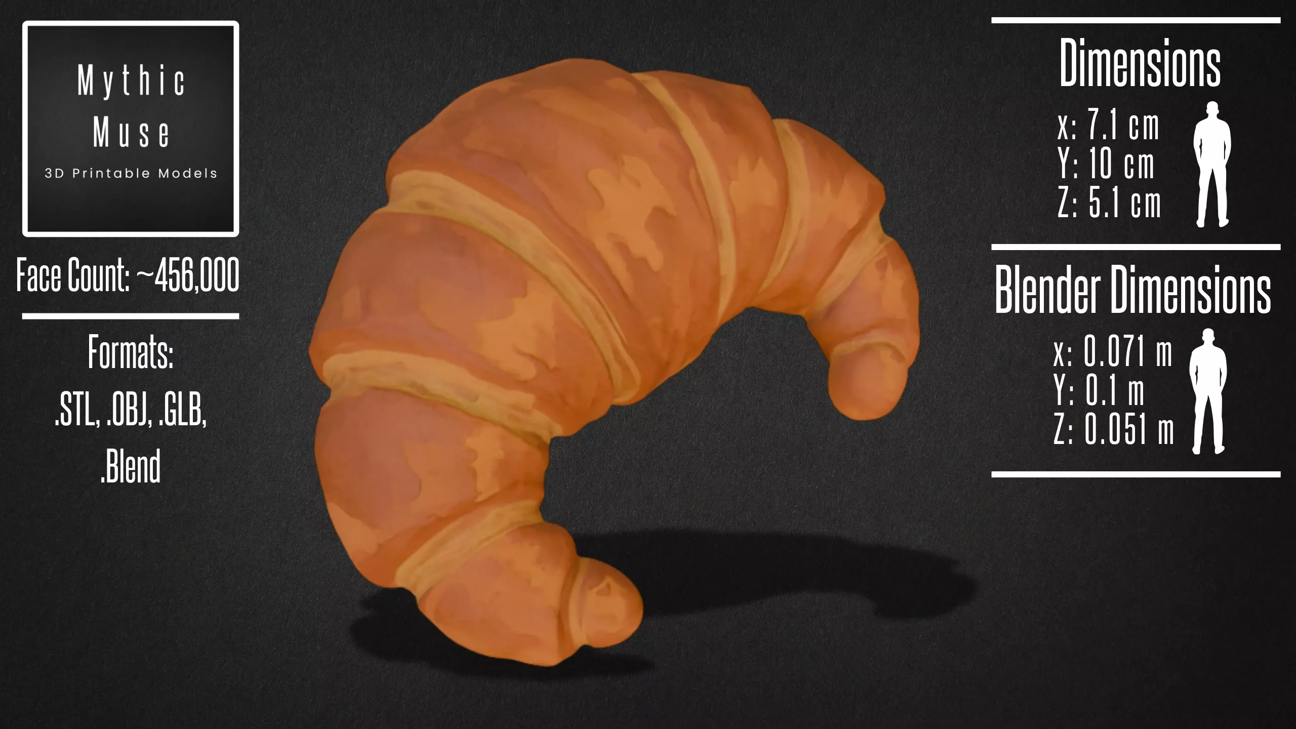Fresh Baked Croissant Model 3D model_2