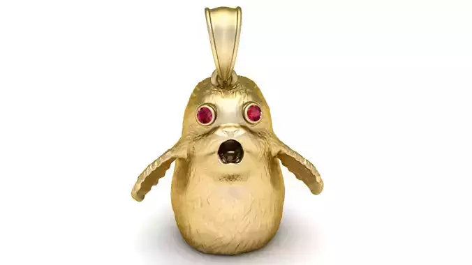 gold creature pendant 3D printable model 