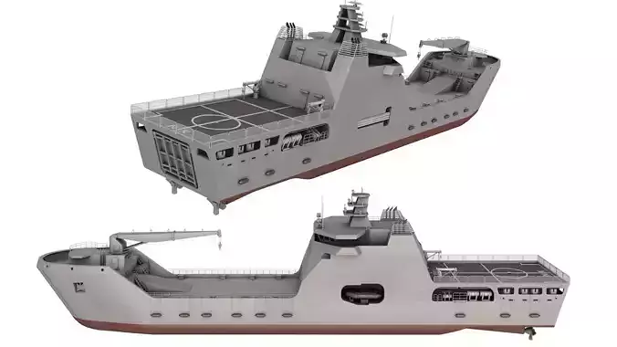 LST 100 - Landing Ship Transport  3D model