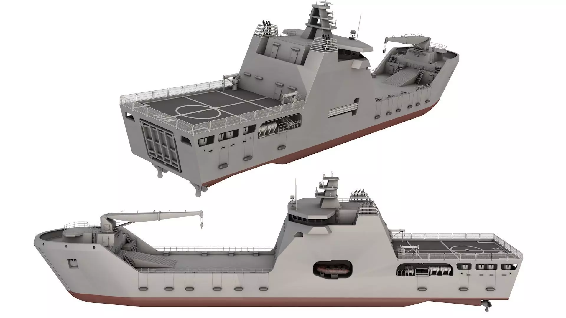 LST 100 - Landing Ship Transport  3D model_0