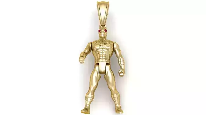 gold superhero pendant 3D printable model 