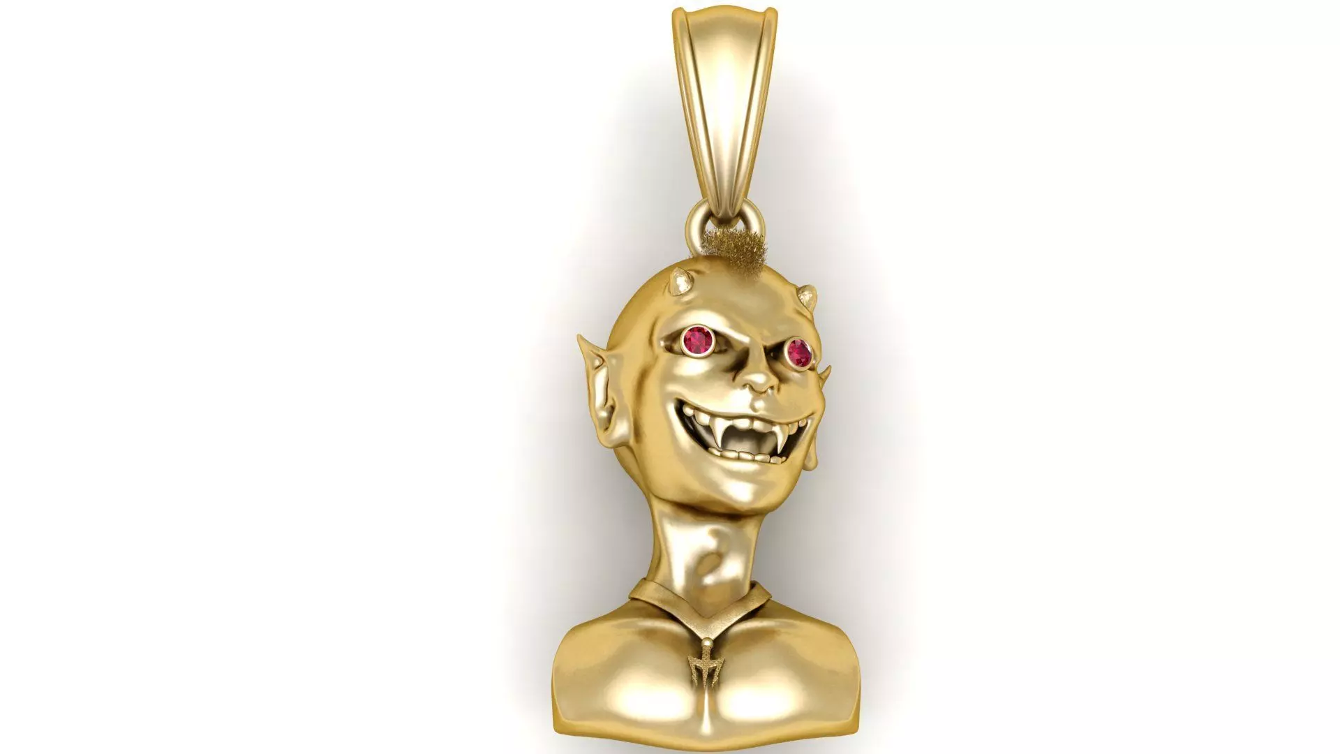 gold devil pendant 3D printable model  3D print model_0