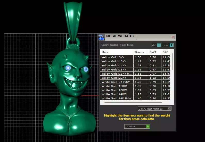 gold devil pendant 3D printable model  3D print model_6