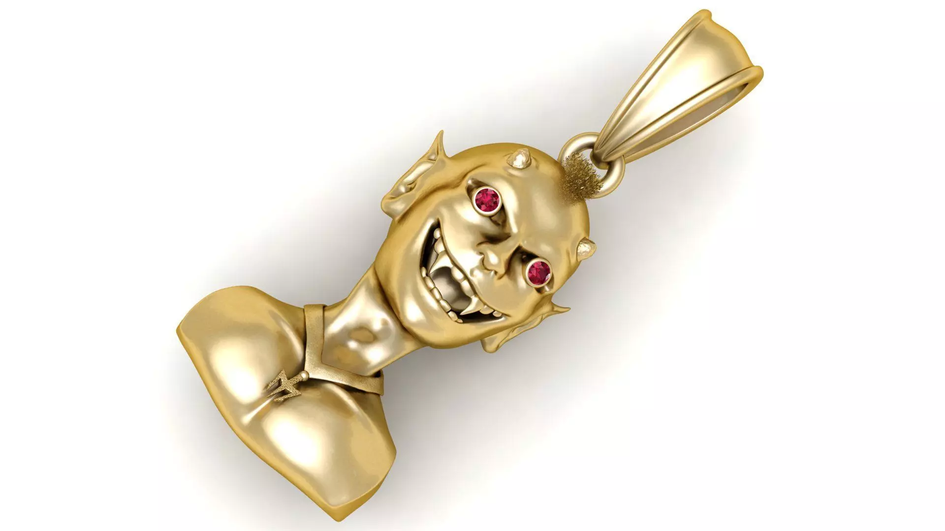 gold devil pendant 3D printable model  3D print model_1