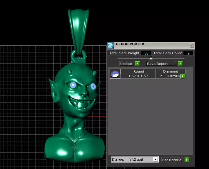 gold devil pendant 3D printable model  3D print model_5