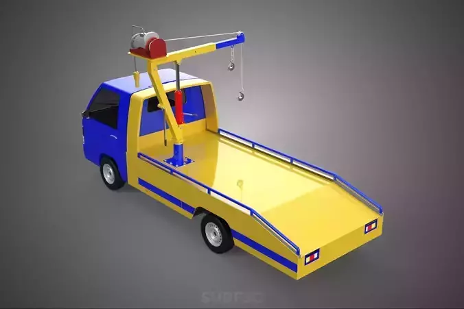 TOWING TOW TRUCK RECOVERY LIFTING CRANE WINCH HOIST BOOM JIB CAR 3D model
