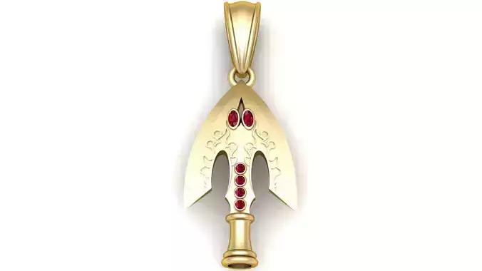 gold arrowhead pendant 3D printable model  