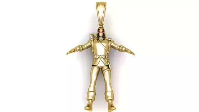 gold warrior pendant 3D printable model  