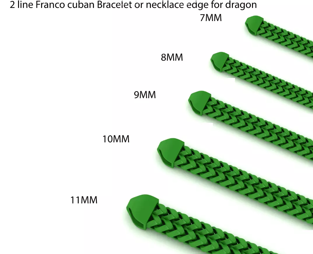 20 SIZE MASSIVE NEW Strick Franco Cuban Bracelet ready to print 3D Model Collection_2