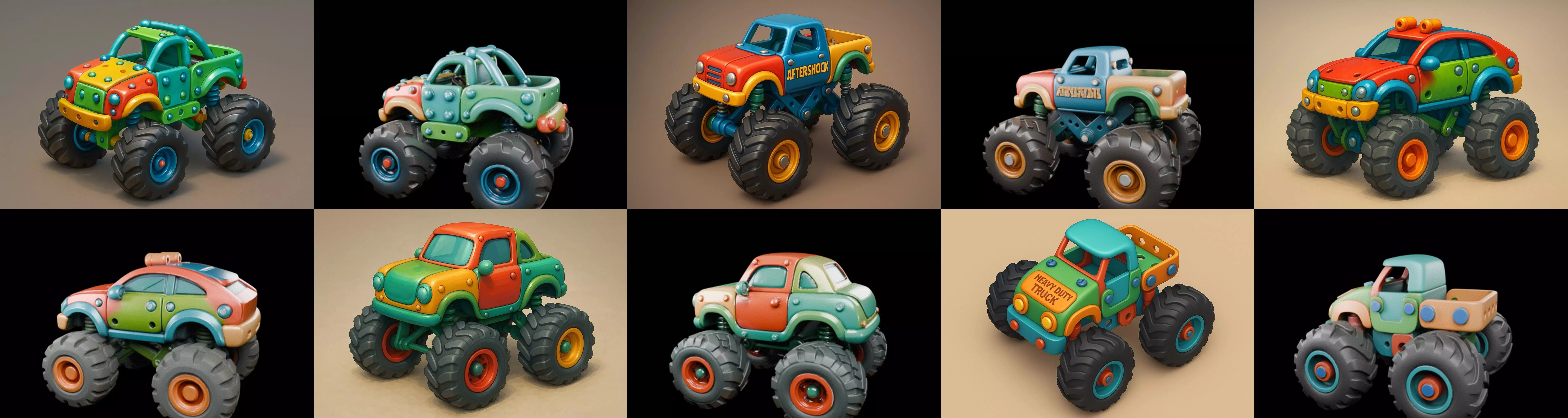Monster Truck bundle 8 pack 100 glb 3D model_2