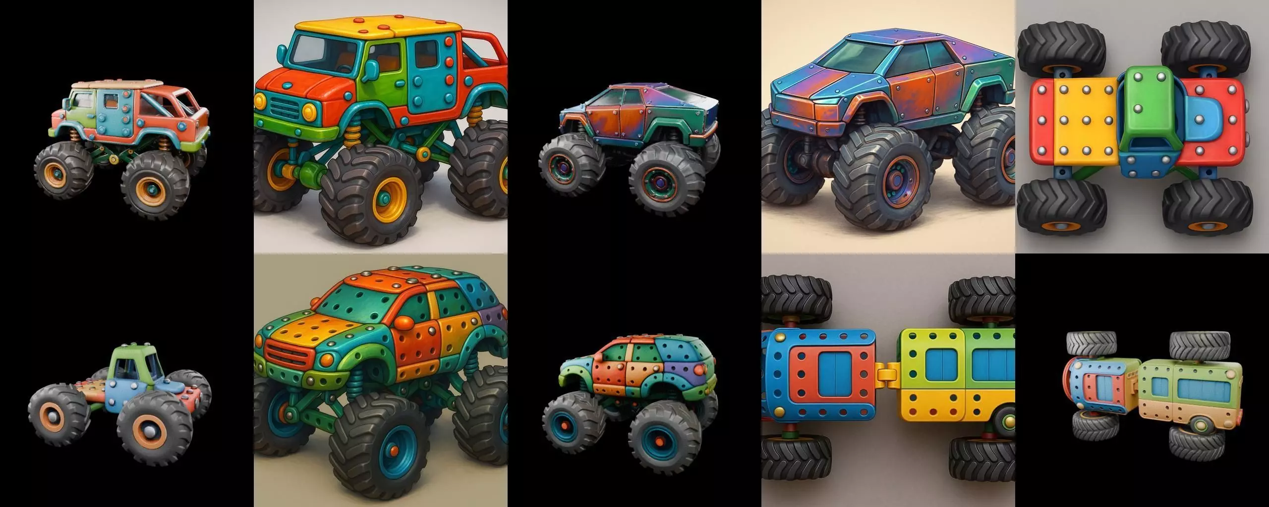 Monster Truck bundle 8 pack 100 glb 3D model_4