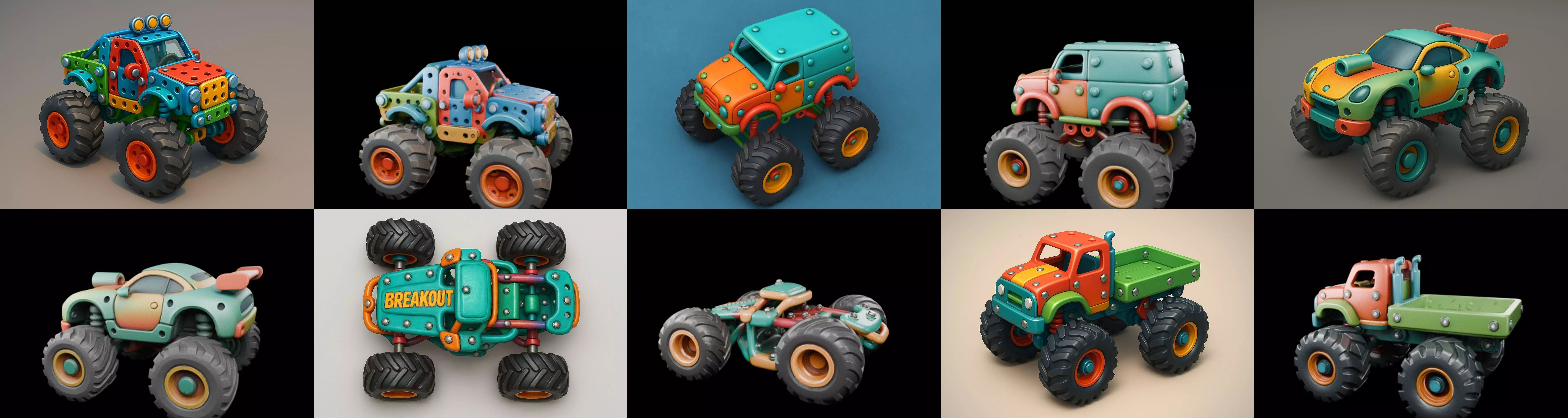 Monster Truck bundle 8 pack 100 glb 3D model_0