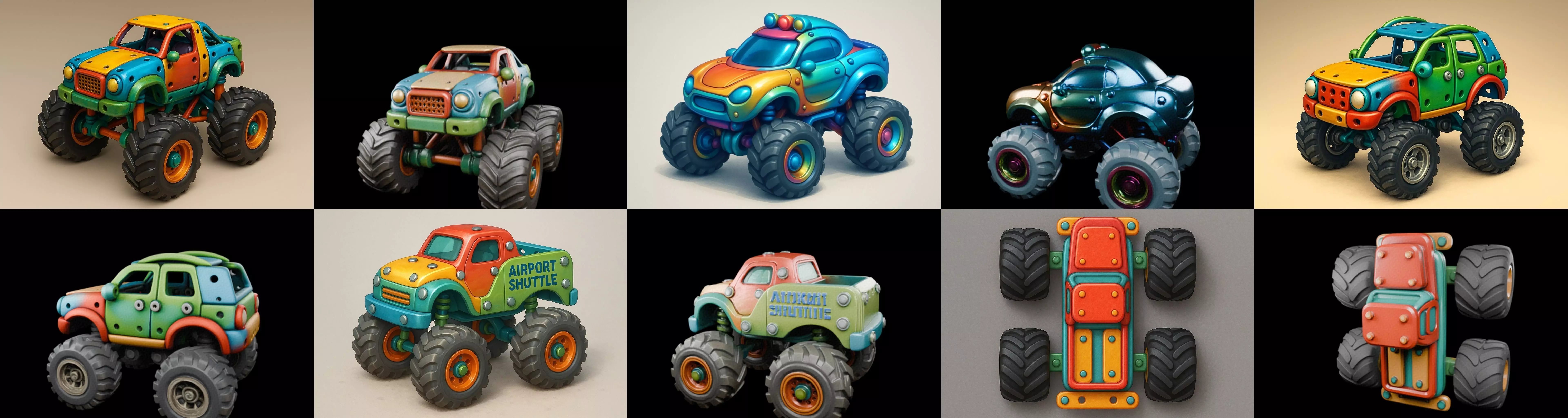 Monster Truck bundle 8 pack 100 glb 3D model_9