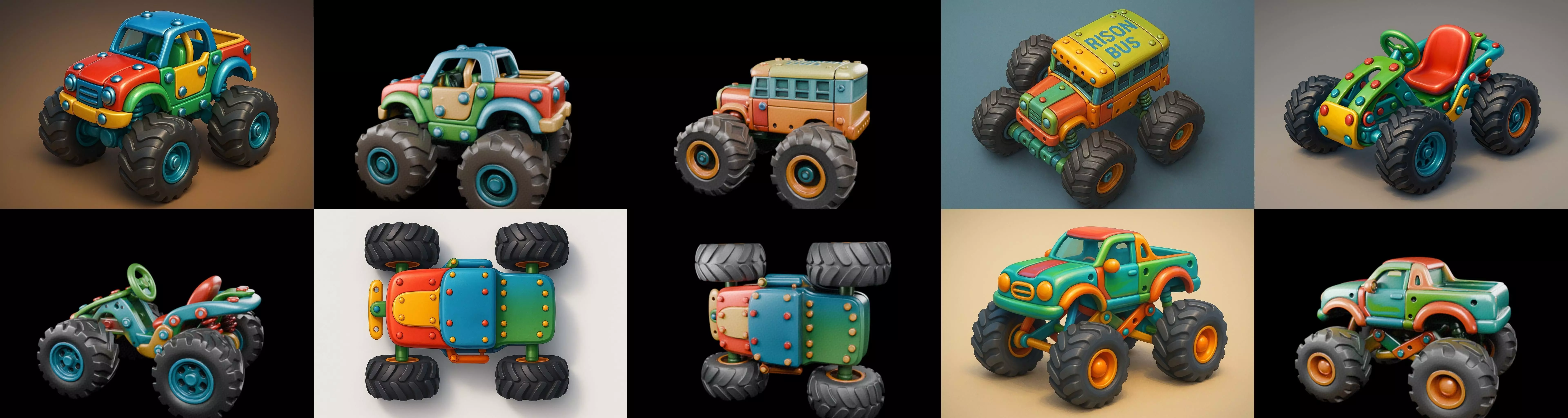 Monster Truck bundle 8 pack 100 glb 3D model_17