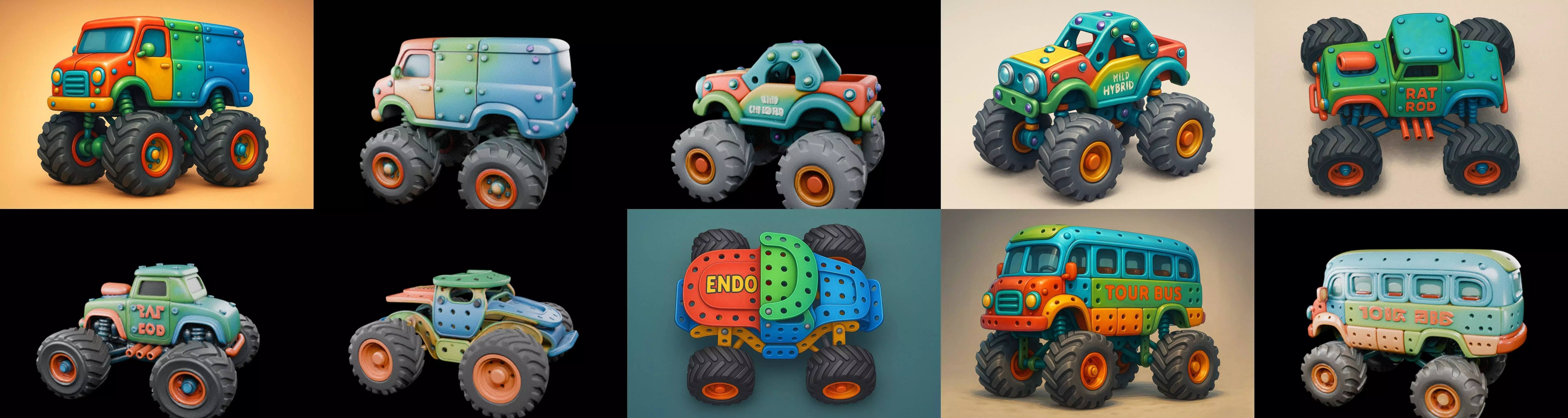 Monster Truck bundle 8 pack 100 glb 3D model_3